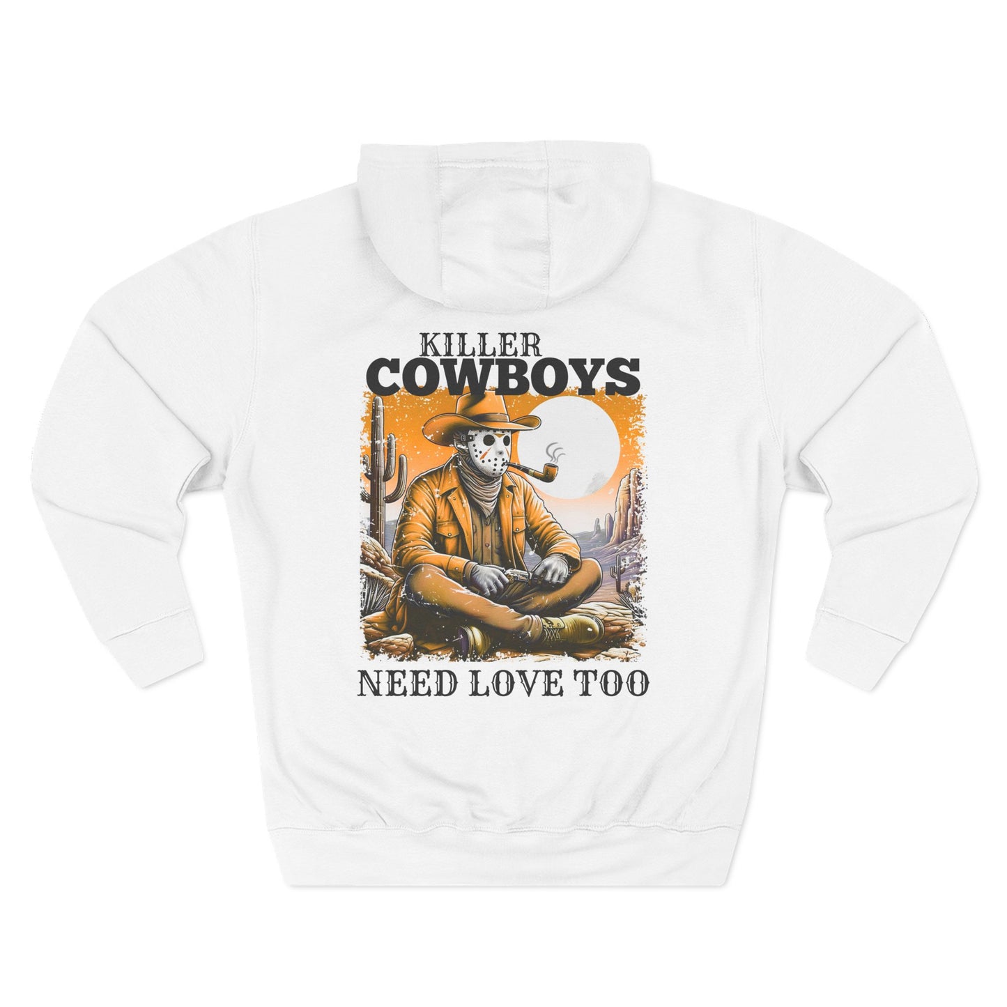 Three-Panel Fleece Hoodie-Front & Back Images