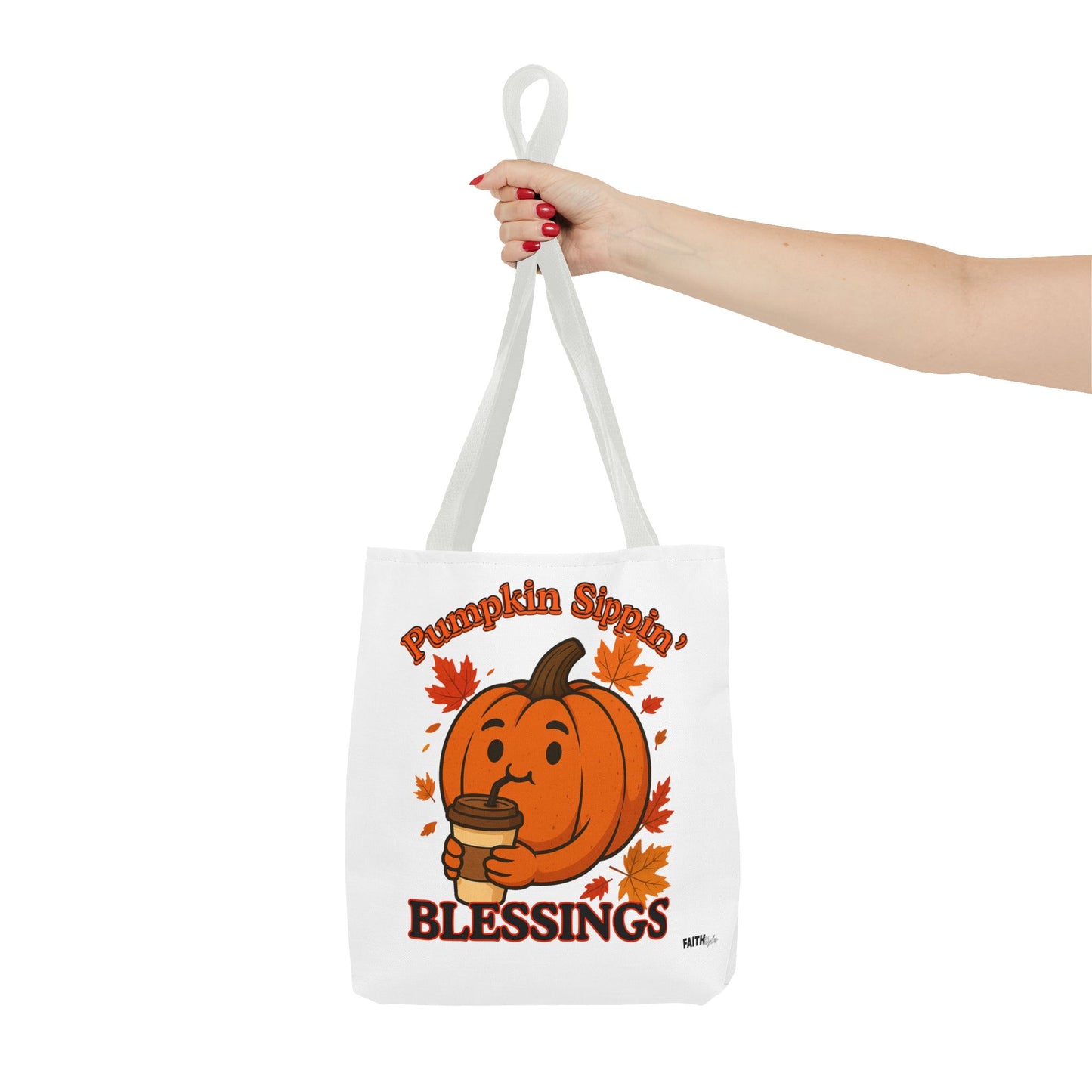 FaithStyles Autumn Pumpkin Blessings Tote Bag | Fall Bag, Cute Tote, Gift for Her, Thanksgiving, Coffee Lovers, Halloween Decor