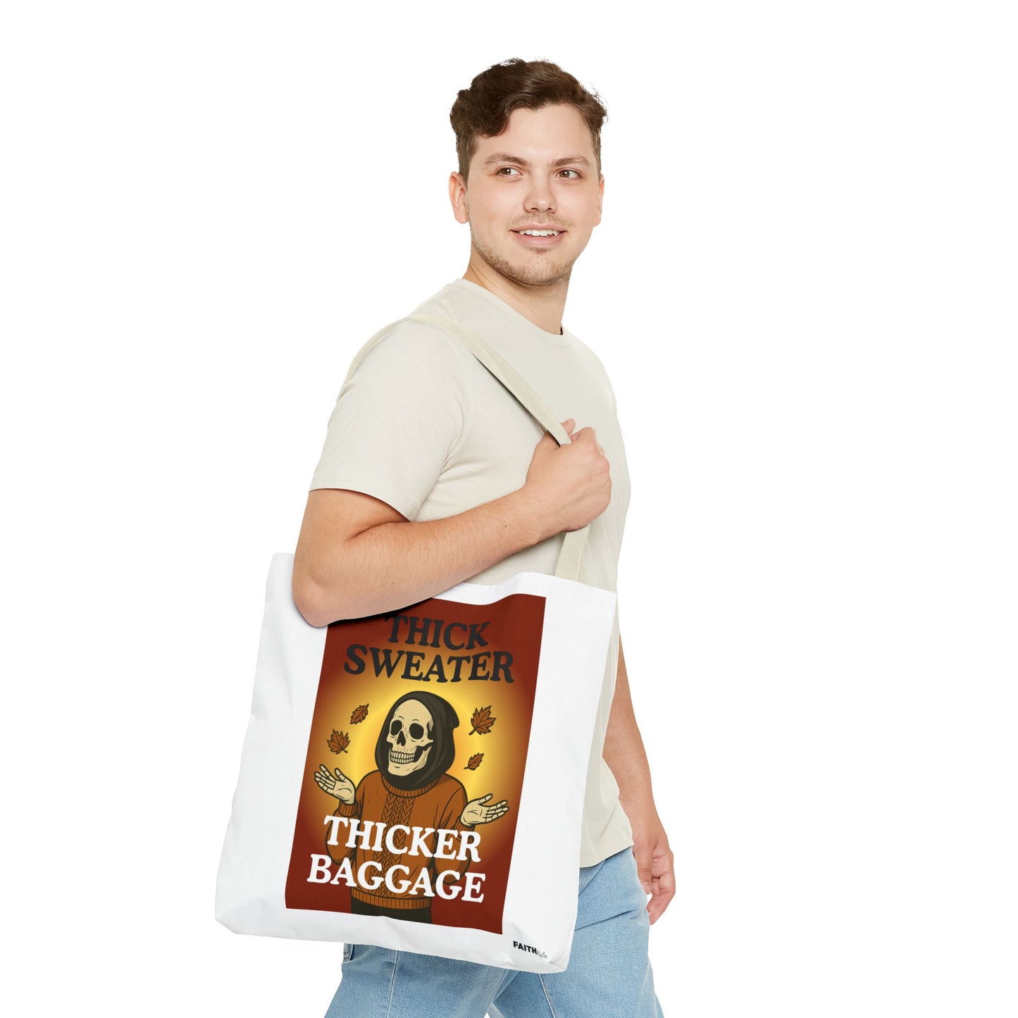 FaithStyles Fall-Themed Thicker Baggage Tote Bag, Halloween, Autumn Vibes, Eco-Friendly Gift, Spooky Baggage, Seasonal Carryall, Shopping Bag, Casual Style