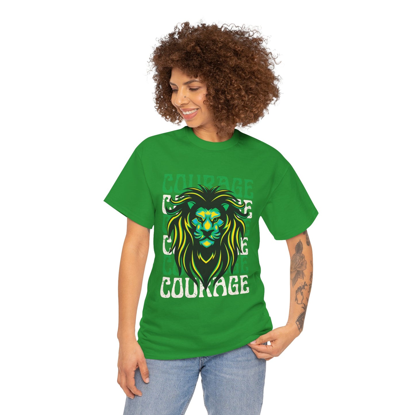 Courageous Lion Tee, Motivational Shirt, Unisex Cotton T-Shirt, Gift for Strength, Inspirational Apparel, Courage Theme