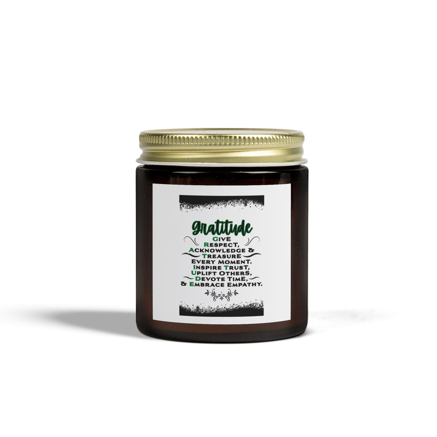 "GRATITUDE" Scented Candles, Coconut Apricot Wax (4oz, 9oz)