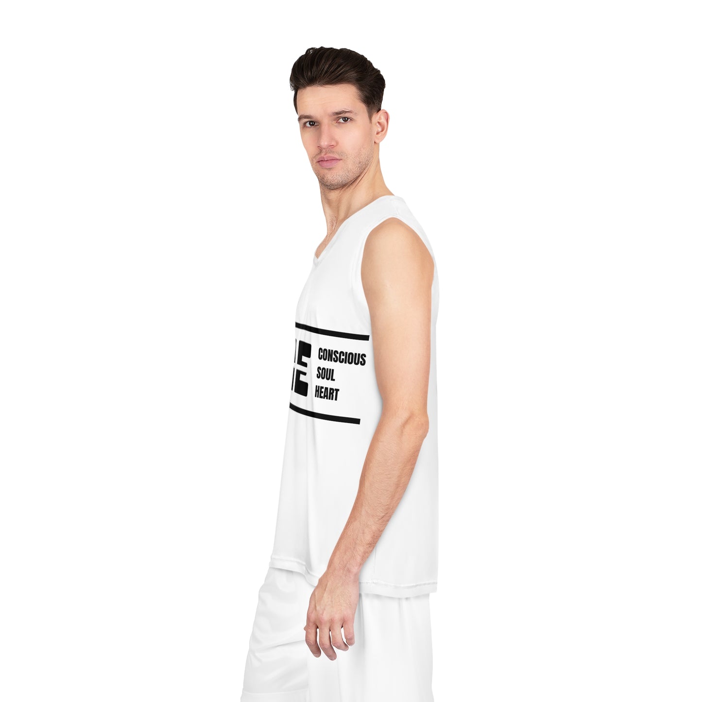 One Love Basketball Jersey, Sports Apparel, Gym Wear, Gift for Athletes, AOP Activewear, Conscious Soul Heart Top