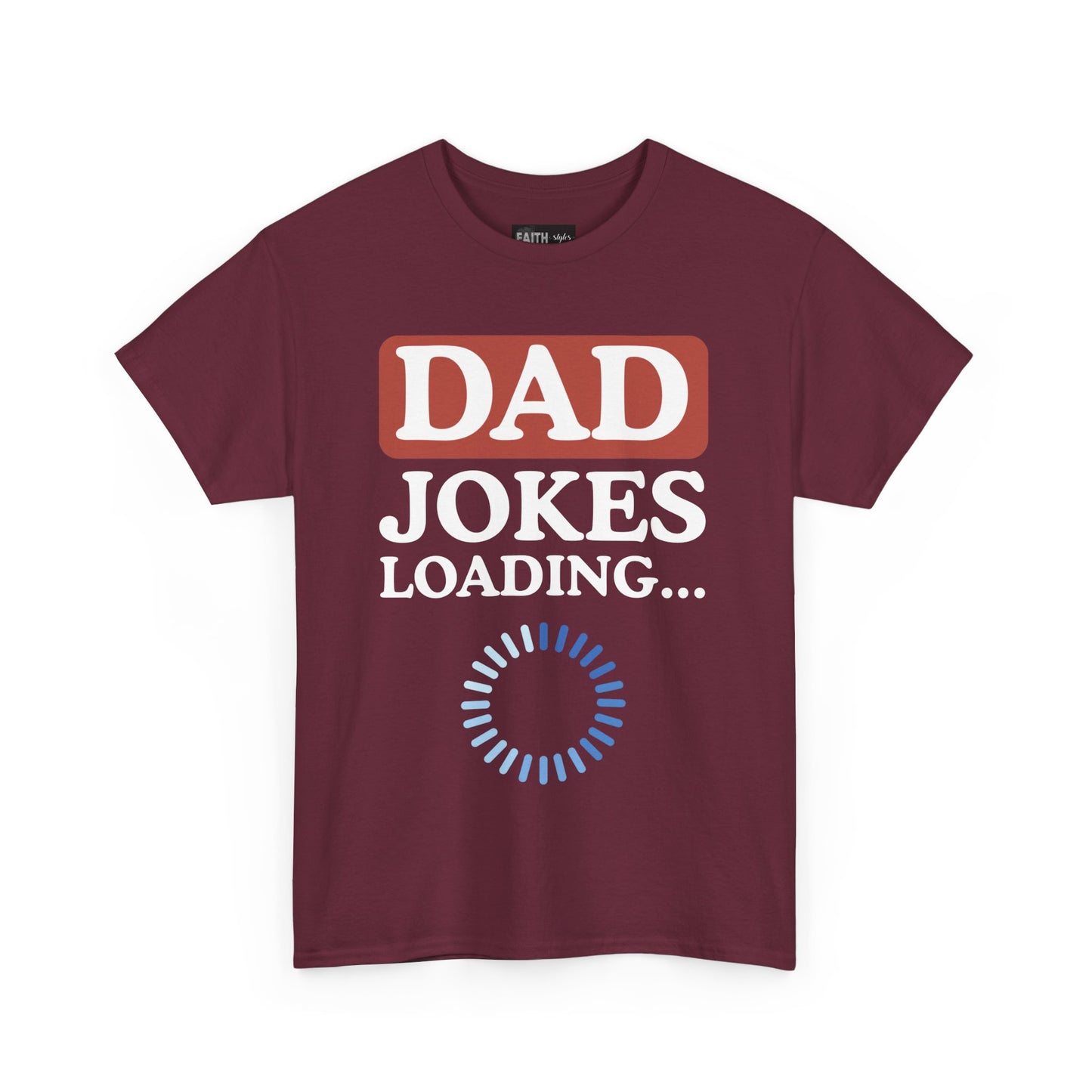 Dad Jokes Loading Unisex Heavy Cotton Tee, Funny Father's Day Gift, Humor T-Shirt, Dad Shirt, Gag Gift for Dads, Casual Everyday Wear