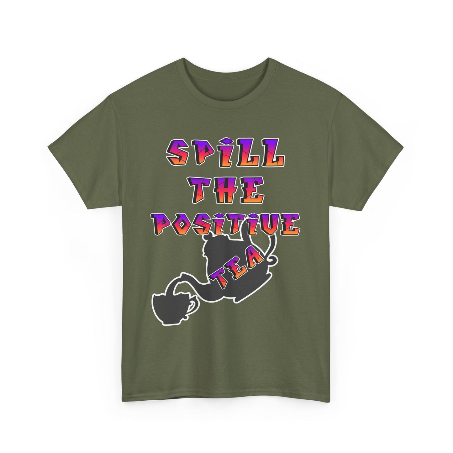 Positive Vibes Tee, Funny T-Shirt, Gift for Tea Lovers, Casual Wear, Inspirational Apparel, Unique Graphic Tee