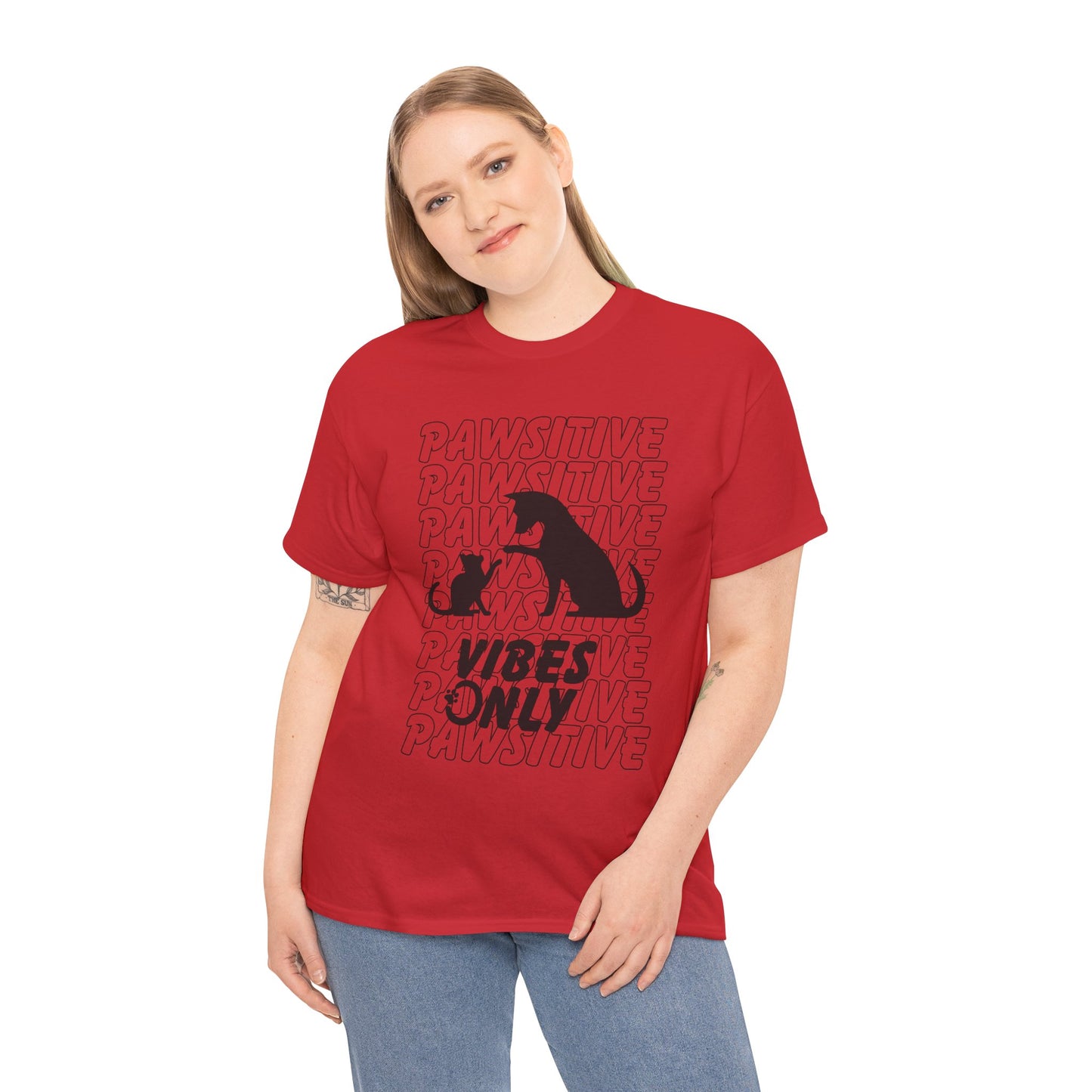 "Pawsitive Vibes Only" Unisex Heavy Cotton T-shirt