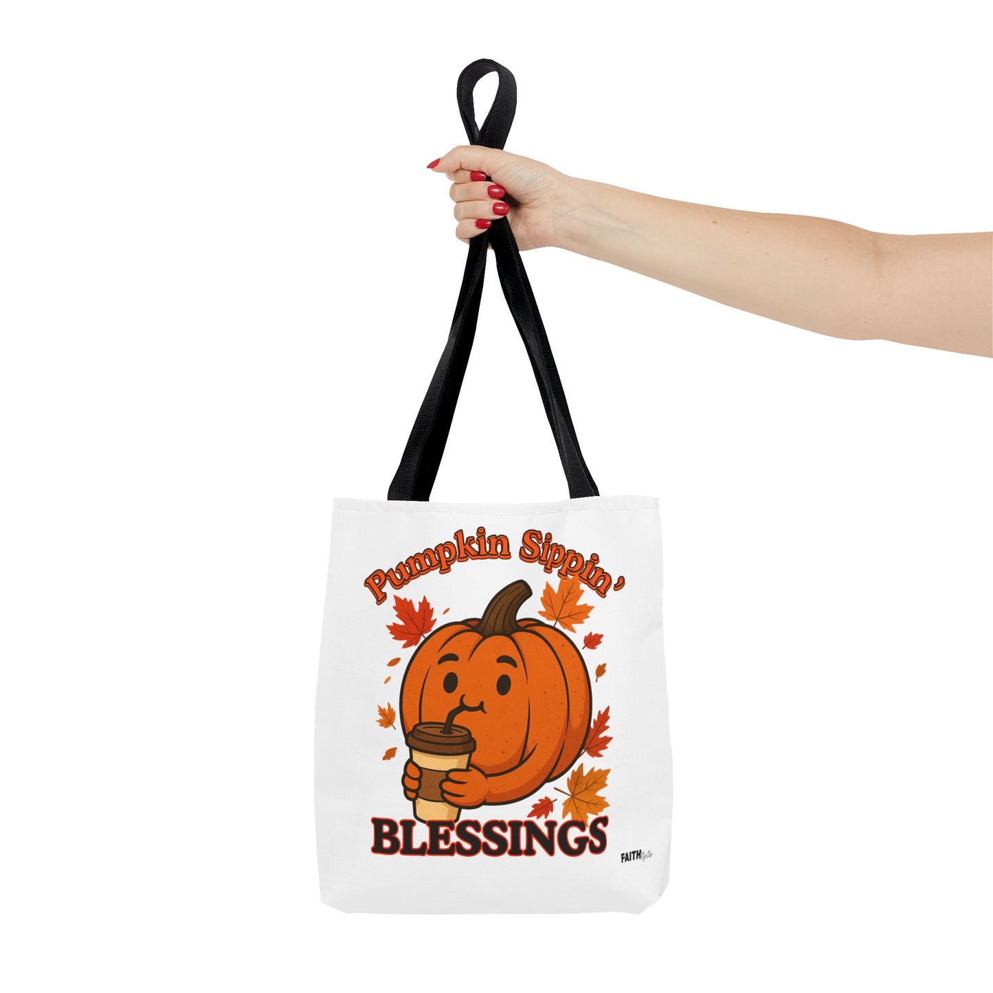 FaithStyles Autumn Pumpkin Blessings Tote Bag | Fall Bag, Cute Tote, Gift for Her, Thanksgiving, Coffee Lovers, Halloween Decor