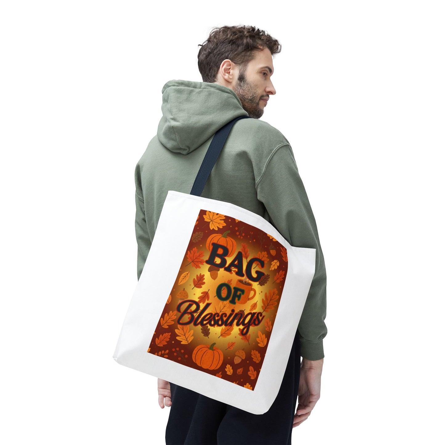 Autumn Blessings Tote Bag, Fall Tote for Shopping, Thanksgiving Gift Bag, Seasonal Carrier, Eco-Friendly Reusable Tote