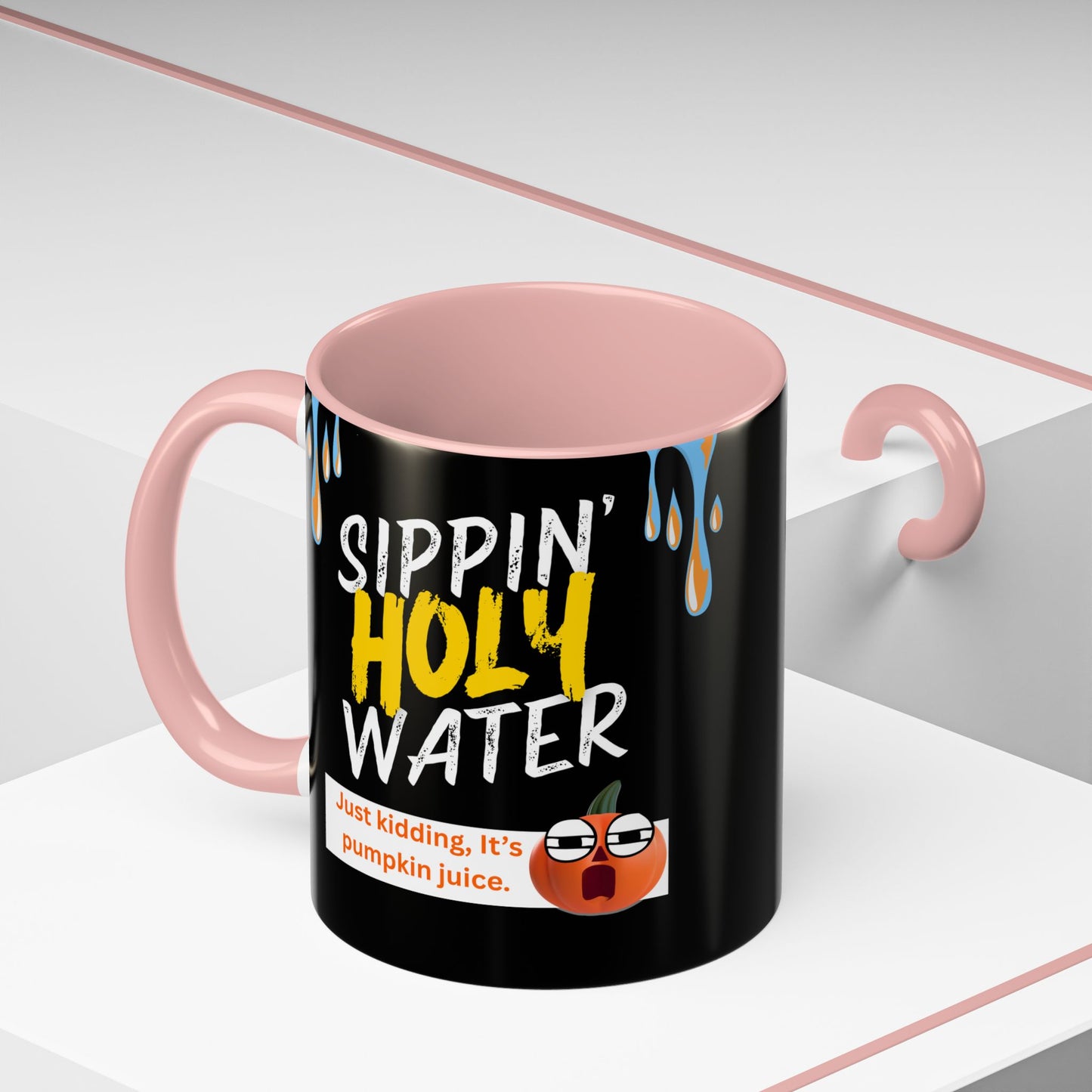Sippin' Holy Water Coffee Mug, Funny Pumpkin Juice Mug, Halloween Coffee Cup, Unique Gift for Fall, Cute Office Mug, Quirky Kitchenware