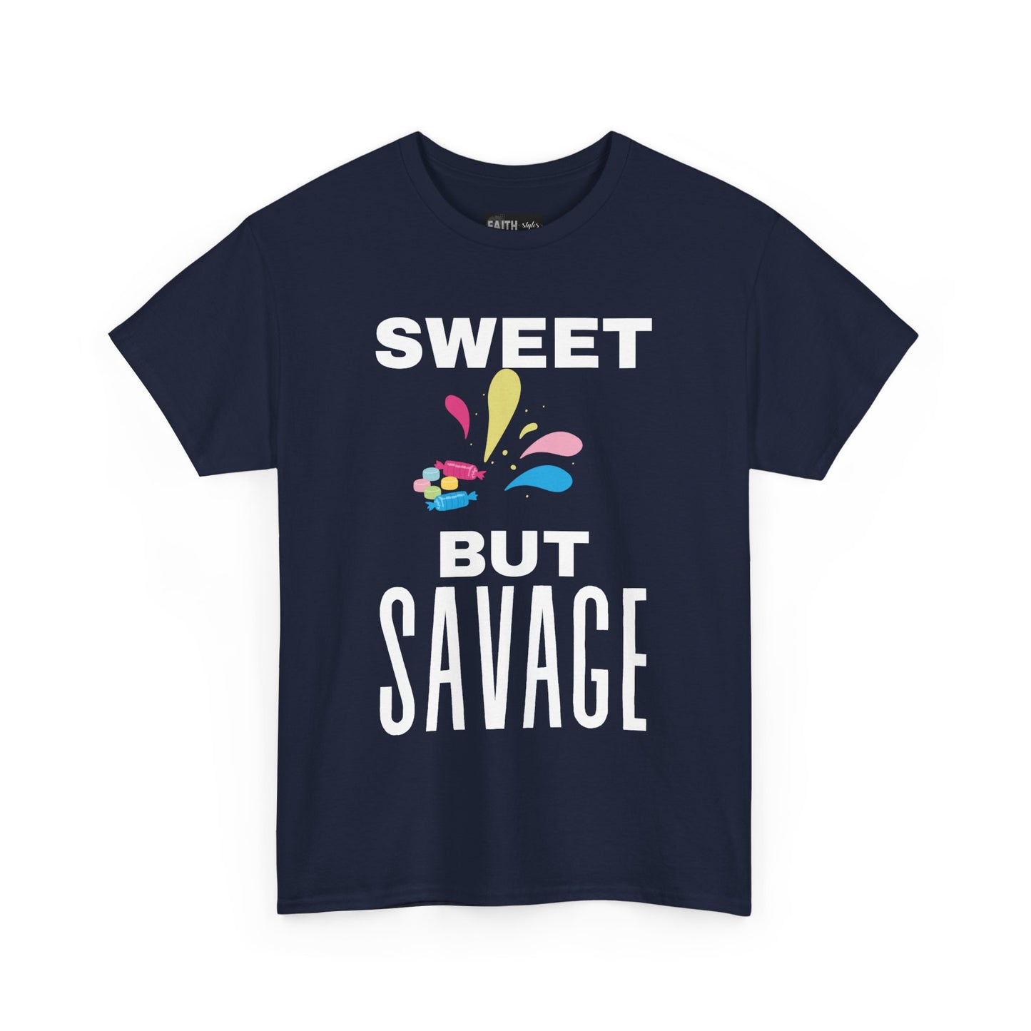 Sweet but Savage Grandma Cotton Tee | Fun Gift for Trendsetters, Everyday Wear, Birthday Party, and Casual Outings