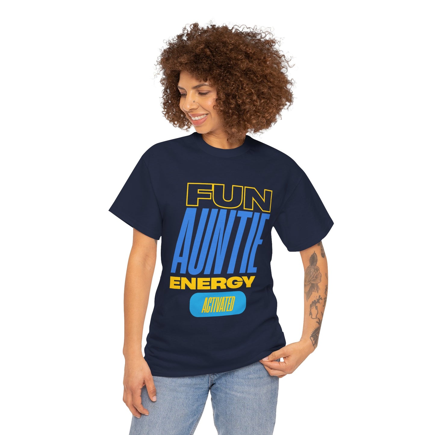Fun Auntie Energy Activated Tee - Perfect Gift for Cool Aunts, Casual Wear, Gifting, Family Celebrations, Aunt's Day