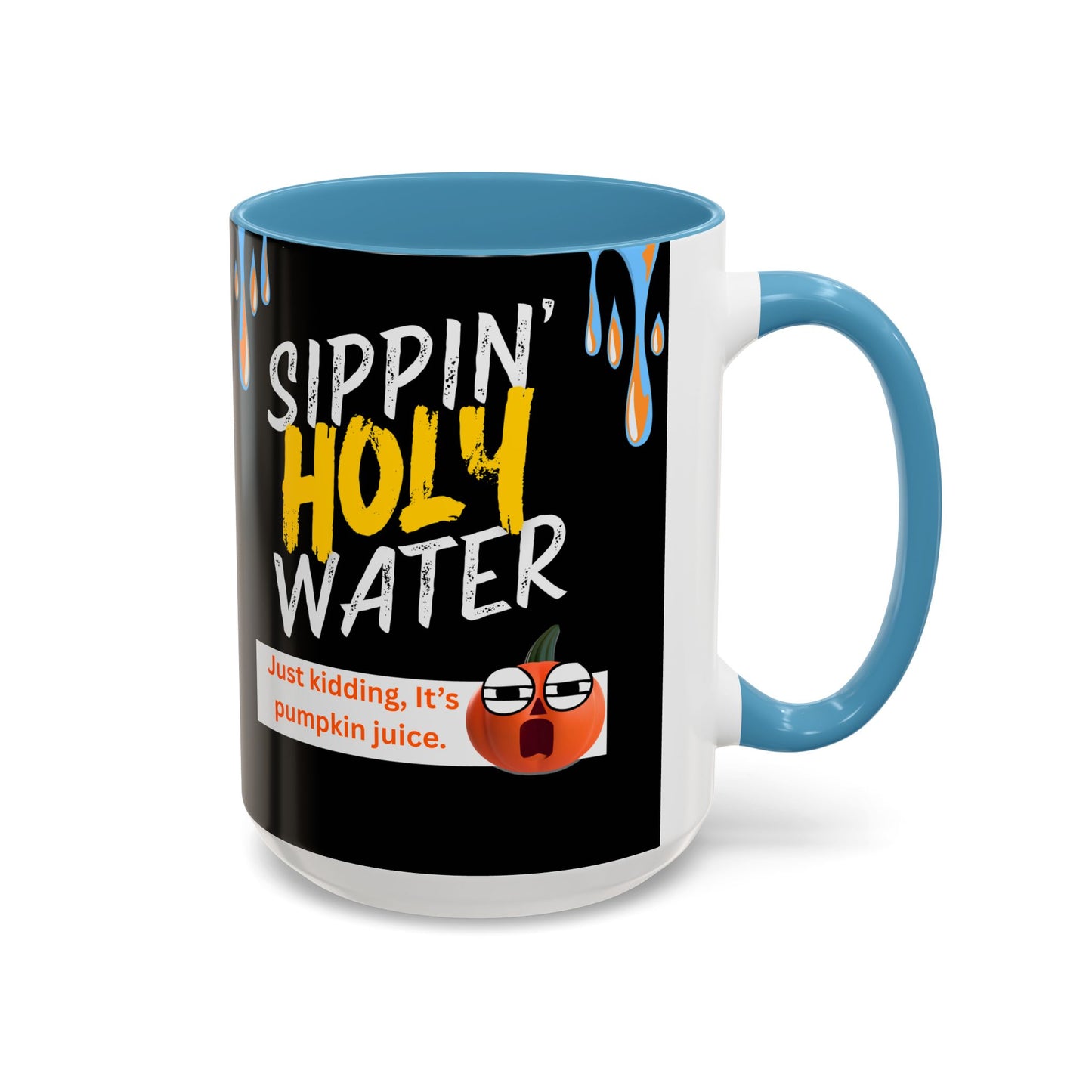 Sippin' Holy Water Coffee Mug, Funny Pumpkin Juice Mug, Halloween Coffee Cup, Unique Gift for Fall, Cute Office Mug, Quirky Kitchenware