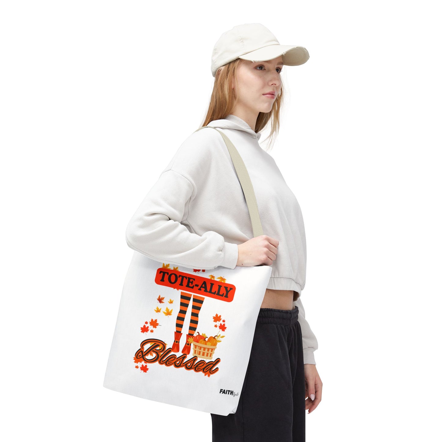 FaithStyles Blessed Holiday Tote Bag, Autumn Tote, Fall Accessories, Gift for Her, Seasonal Shopping Bag, Cute Grocery Bag