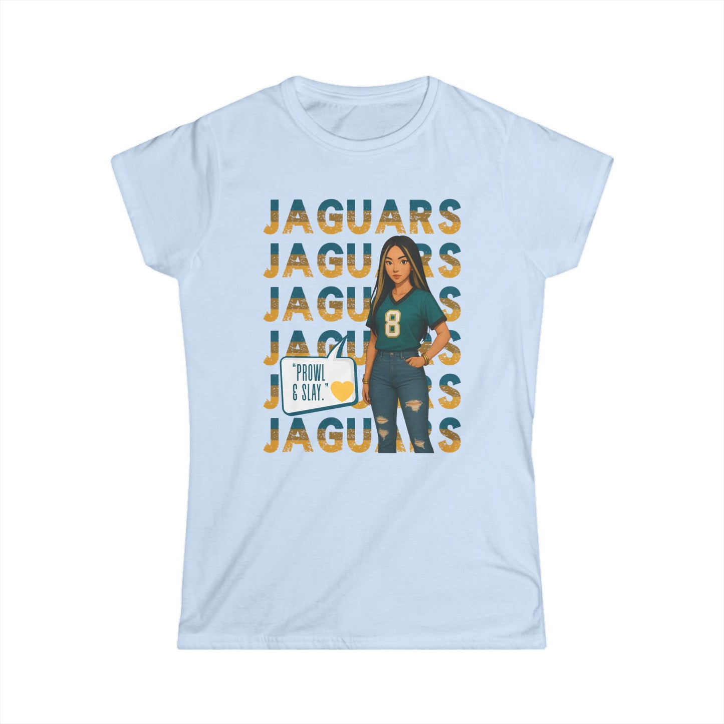 Jaguars Women's Softstyle Tee - Perfect for Game Day, Football Fans, Casual Wear, Gifts, Sports Apparel