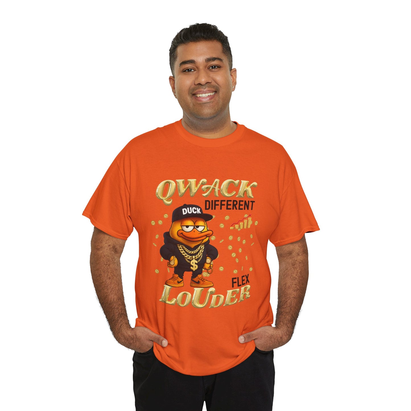 Qwack Different Unisex Heavy Cotton Tee, Fun T-Shirt, Gift for Duck Lovers, Casual Wear, Streetwear Style, Summer Vibes