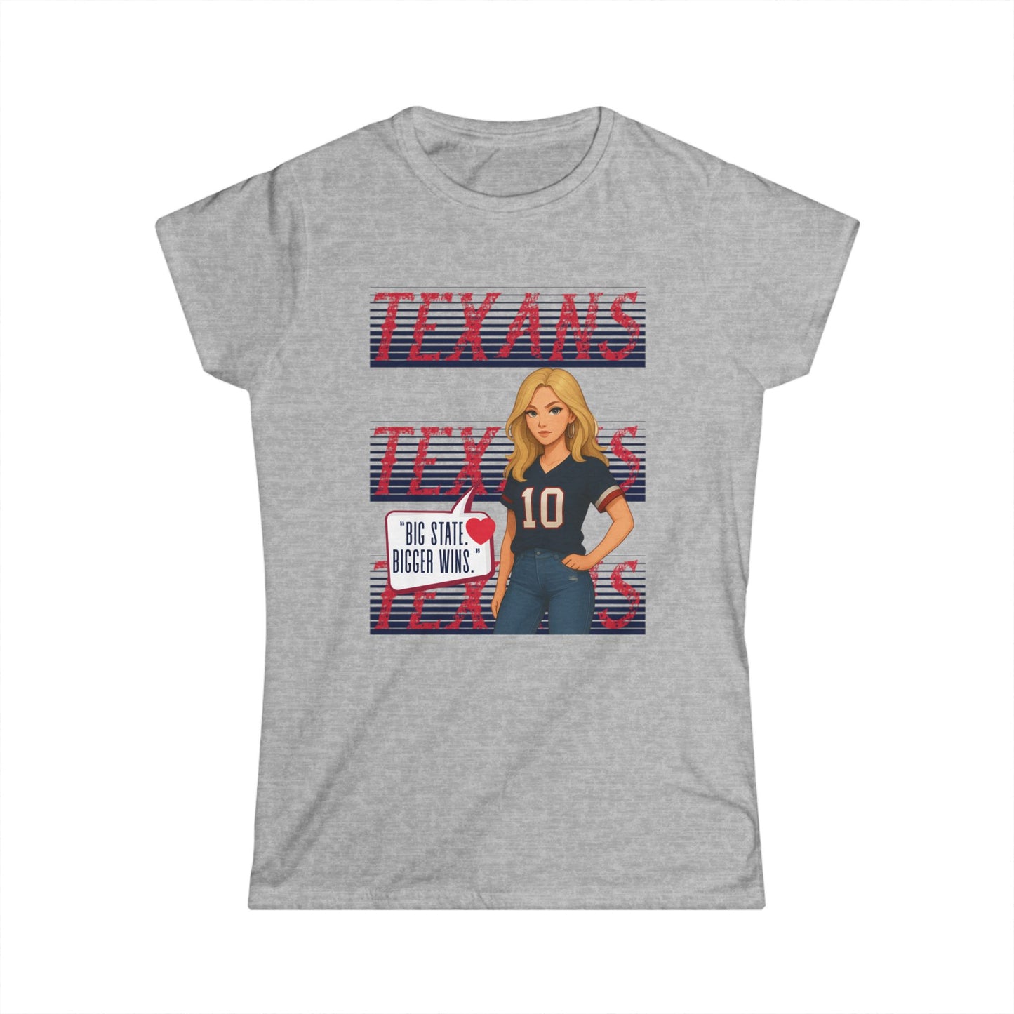 Texans Spirit Women's Tee, Game Day Shirt, Cute Fan Tee, State Pride Apparel, Sports Lover Gift