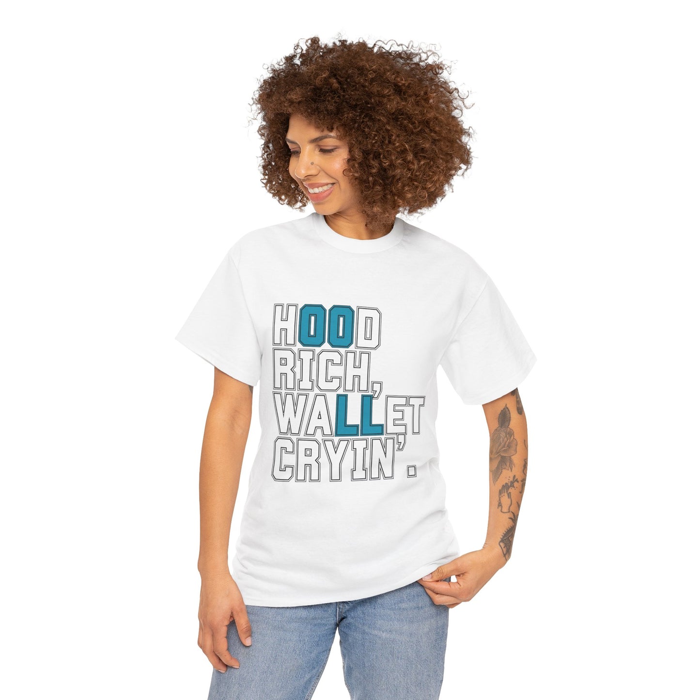 Trendy Unisex Heavy Cotton T-shirt with Playful Design - Perfect for Casual Wear & Gifts