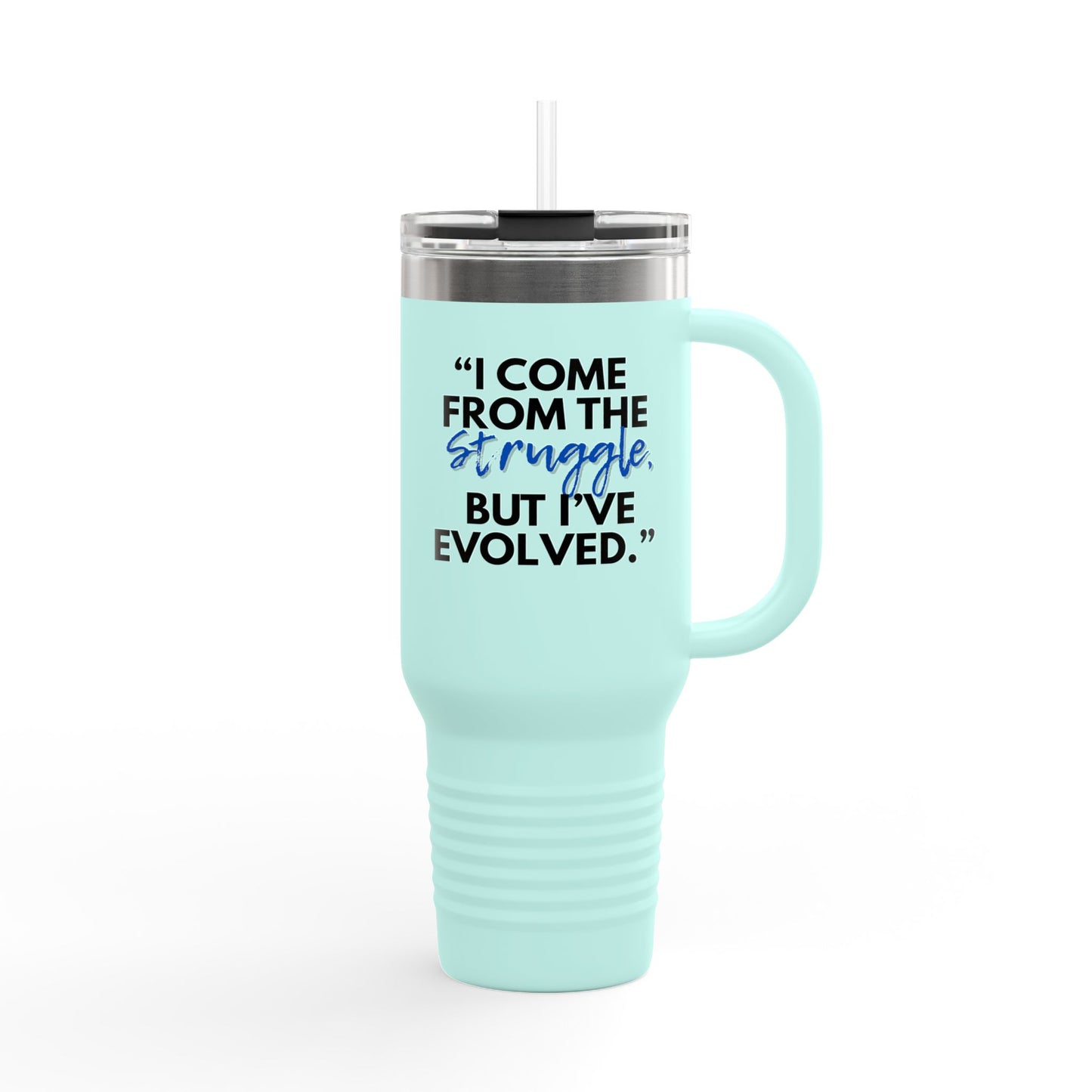 Inspirational Insulated Travel Mug, Motivational Coffee Tumbler, Evolved Journey Mug, Perfect for Gifts, Travel, and Daily Use