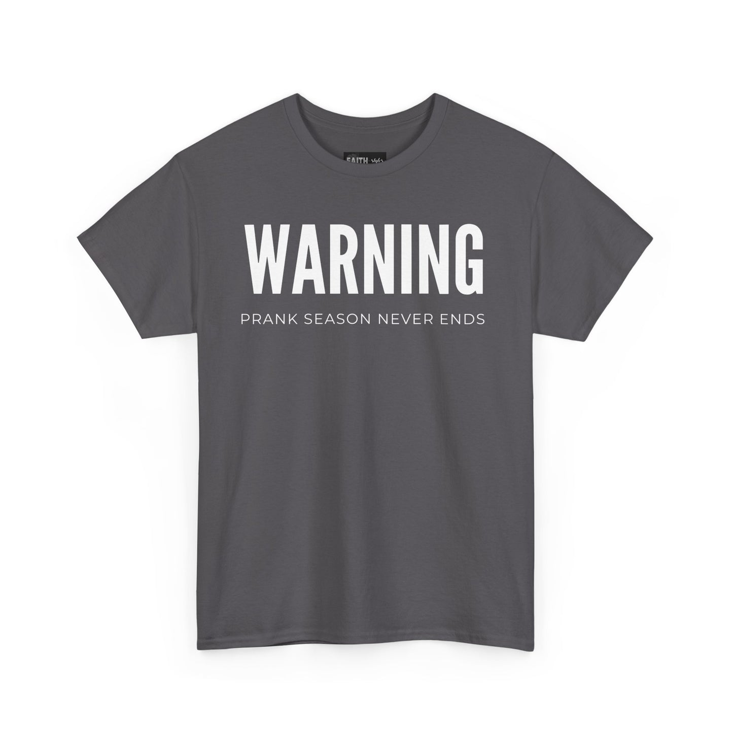 Warning Prank Season Unisex Heavy Cotton Tee | Fun Gift, Casual Wear, Comedy Merchandise, Birthday Gift, Prankster Shirt