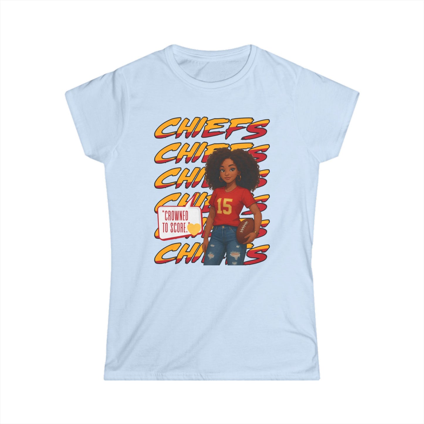 Chiefs Game Day Women's Tee, Football Fan Shirt, Cute Sports Apparel, Casual Women's Top, Gift for Chiefs Fans, Unique Team Spirit