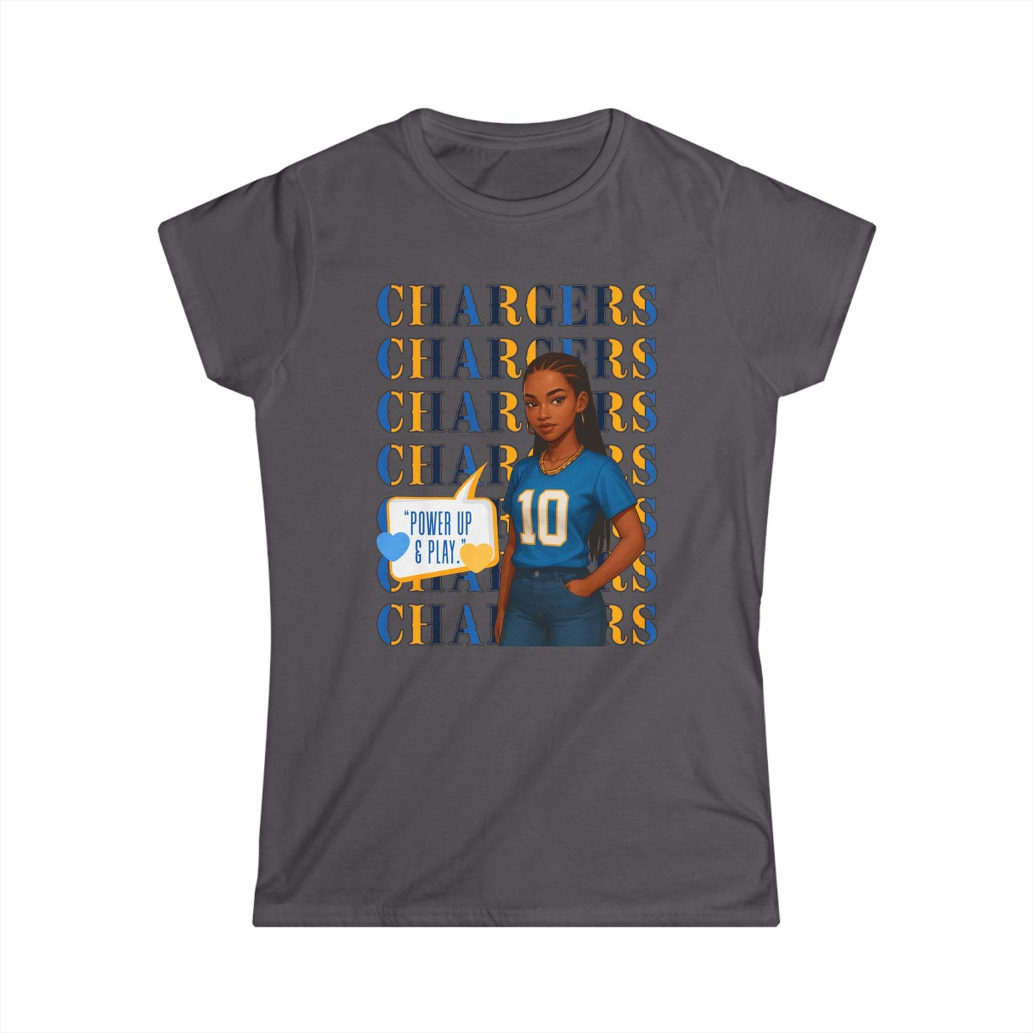 Charger Pride Women's Tee - Softstyle Sporty Shirt, Game Day Apparel, Casual Wear, Fan Fashion, Gift for Her