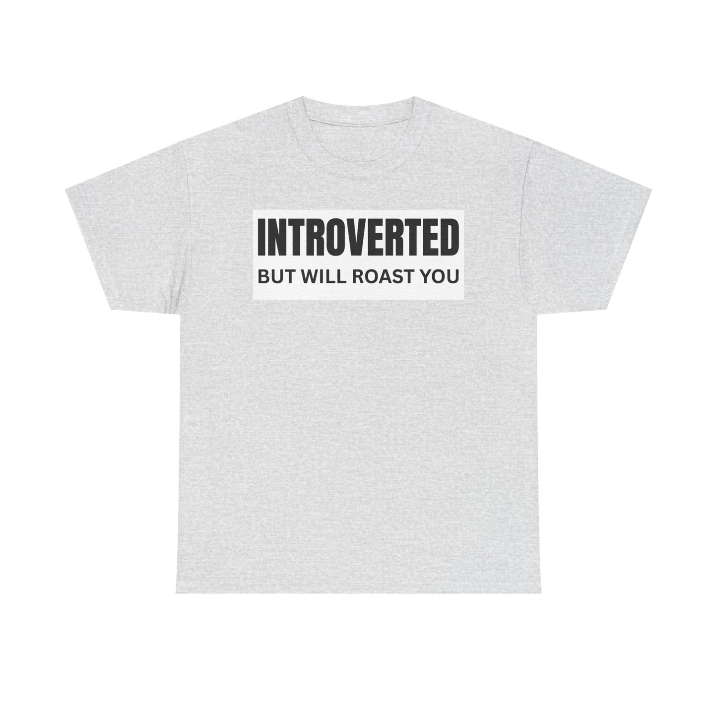 Introverted Roast Tee, Funny Graphic T-Shirt, Male Cotton Tee, Gift for Introverts, Casual Wear
