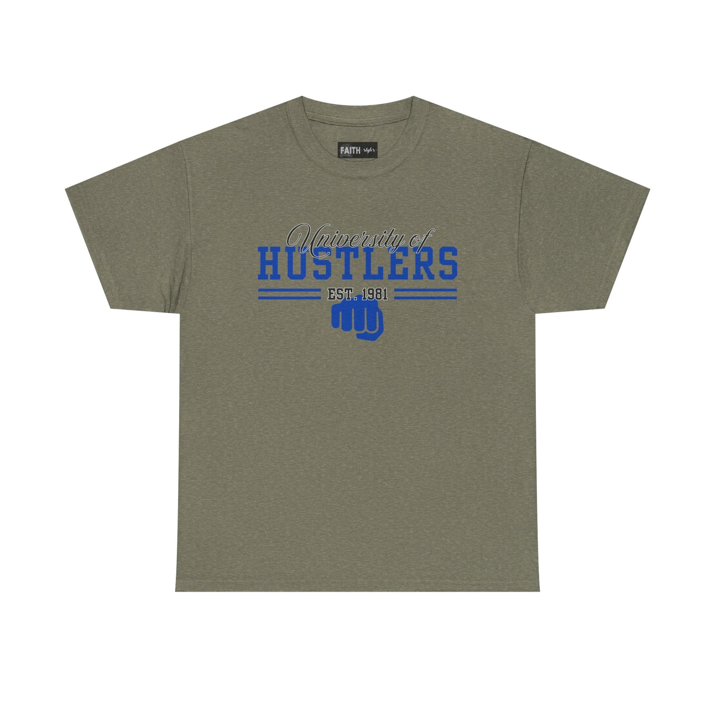 University of Hustlers Unisex Heavy Cotton Tee - Motivational T-Shirt, Casual Wear, Gift Idea, Streetwear, College Merch
