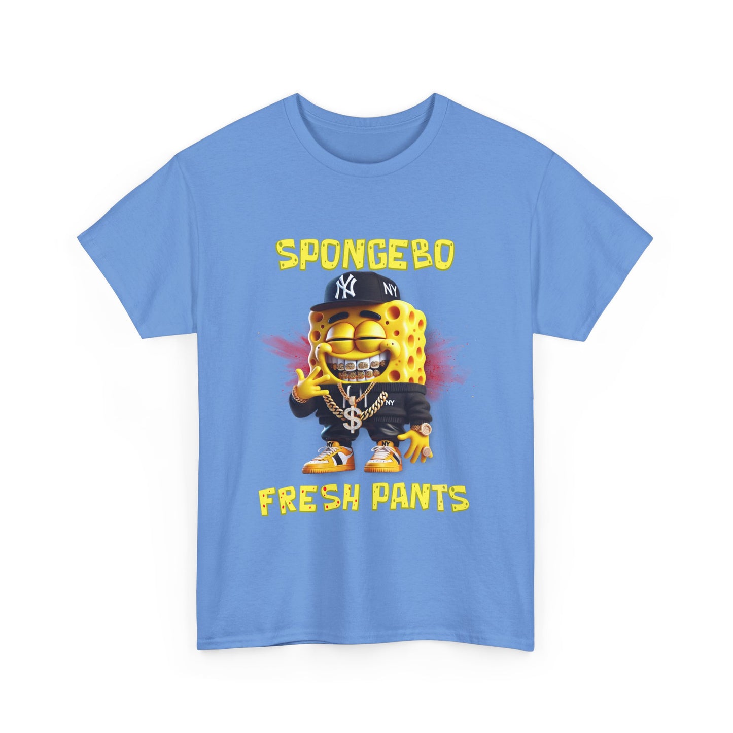 SpongeBo Fresh Pants Unisex Heavy Cotton Tee - Fun Graphic T-Shirt for Kids and Adults