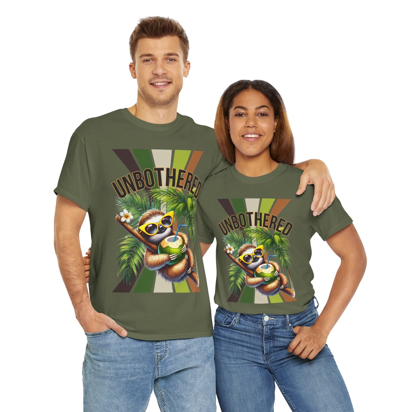Chill Sloth Graphic Tee - Unbothered Cotton T-Shirt, Casual Wear, Perfect for Gifts, Nature Lovers, Relaxed Vibes