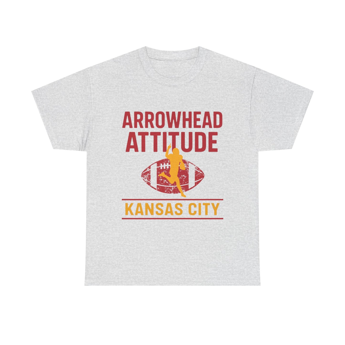 Male Heavy Cotton Tee, Arrowhead Attitude, Football Tee