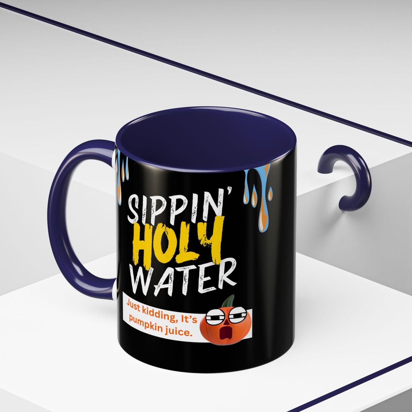 Sippin' Holy Water Coffee Mug, Funny Pumpkin Juice Mug, Halloween Coffee Cup, Unique Gift for Fall, Cute Office Mug, Quirky Kitchenware
