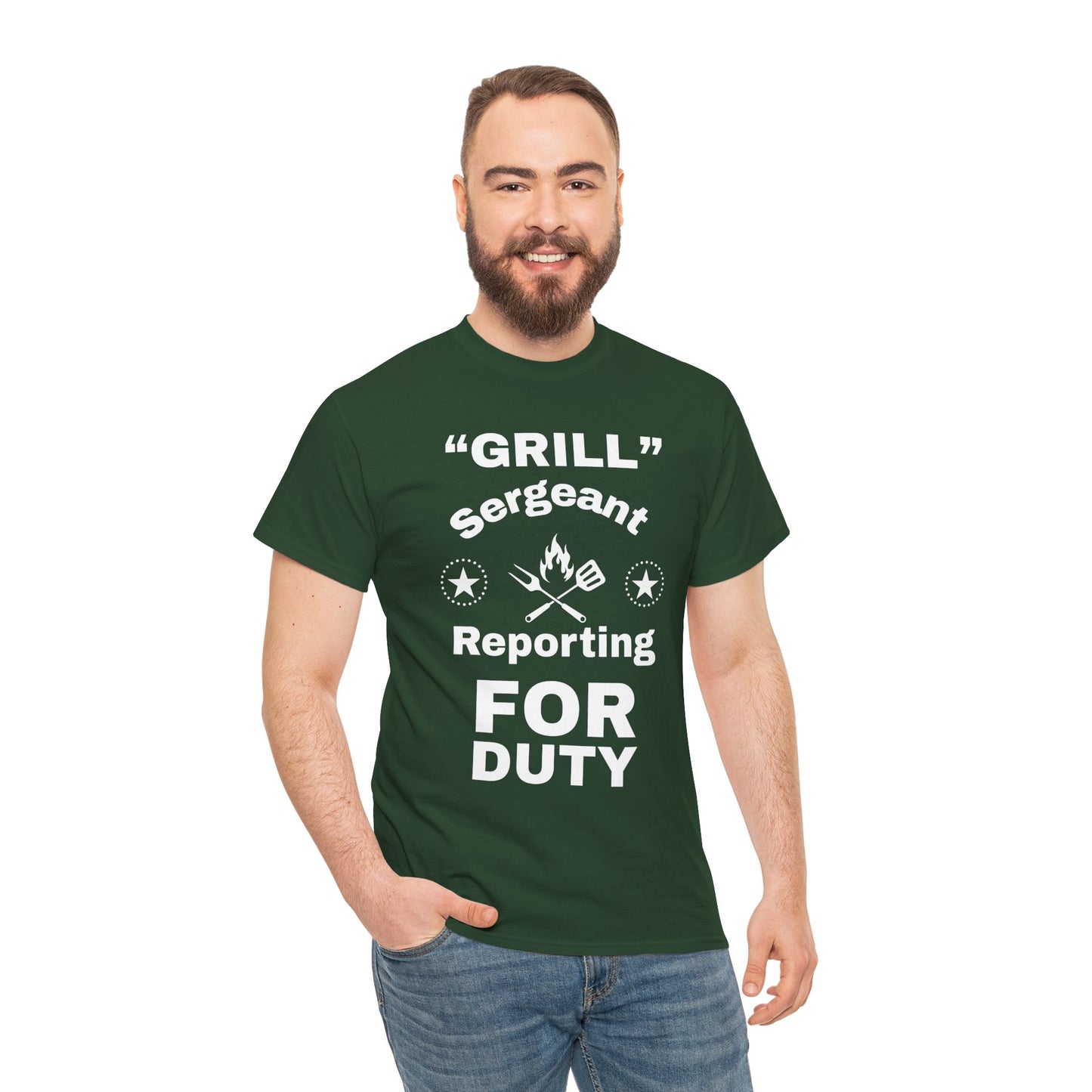Grill Sergeant Tee - Perfect for BBQs, Father's Day Gift, Unisex Cotton T-Shirt, Outdoor Parties, Cooking Enthusiasts