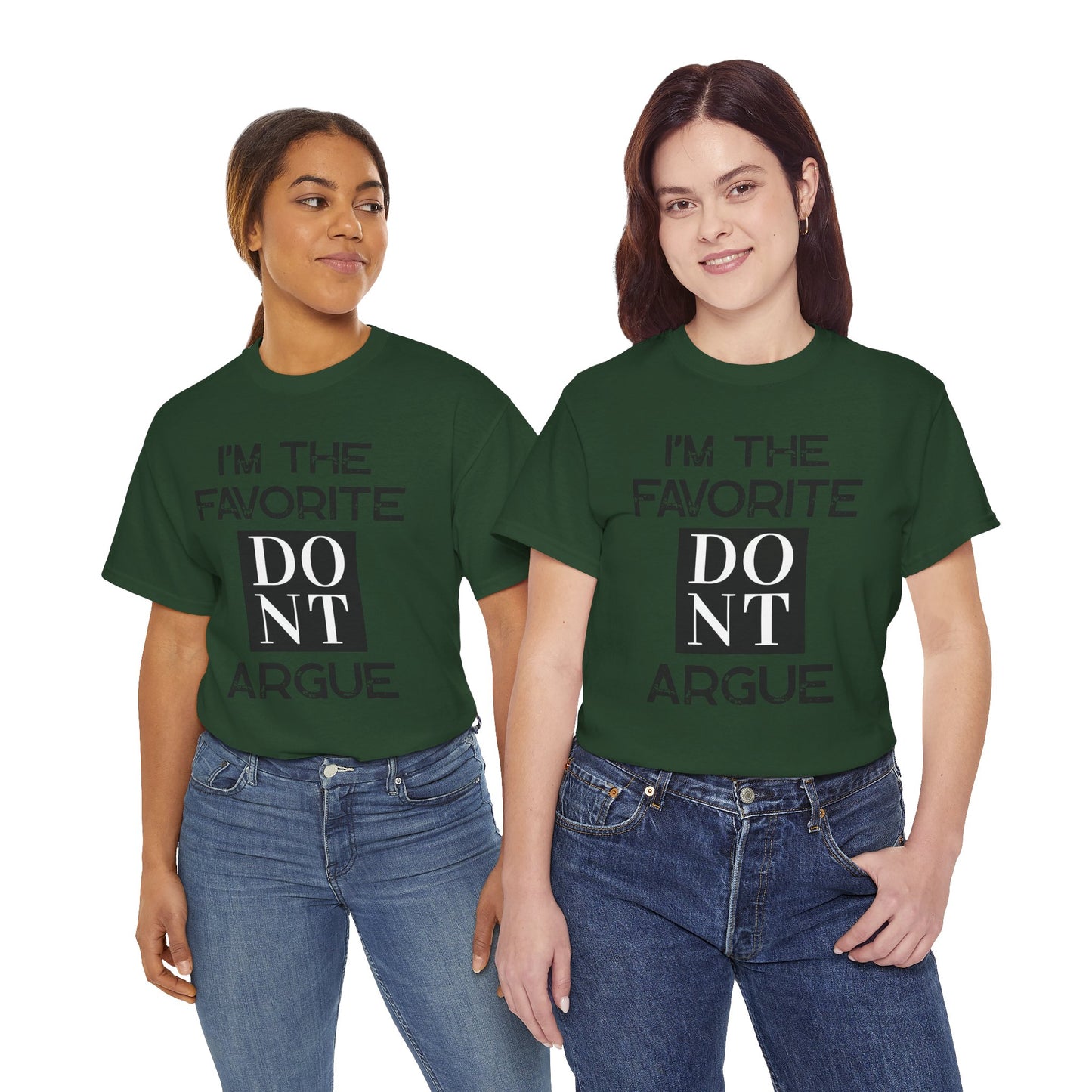 I'm the Favorite Unisex Heavy Cotton Tee, Funny Tee Shirt for Friends, Family Gift, Humor Top, Casual Wear, Birthday Gift, Everyday Comfort