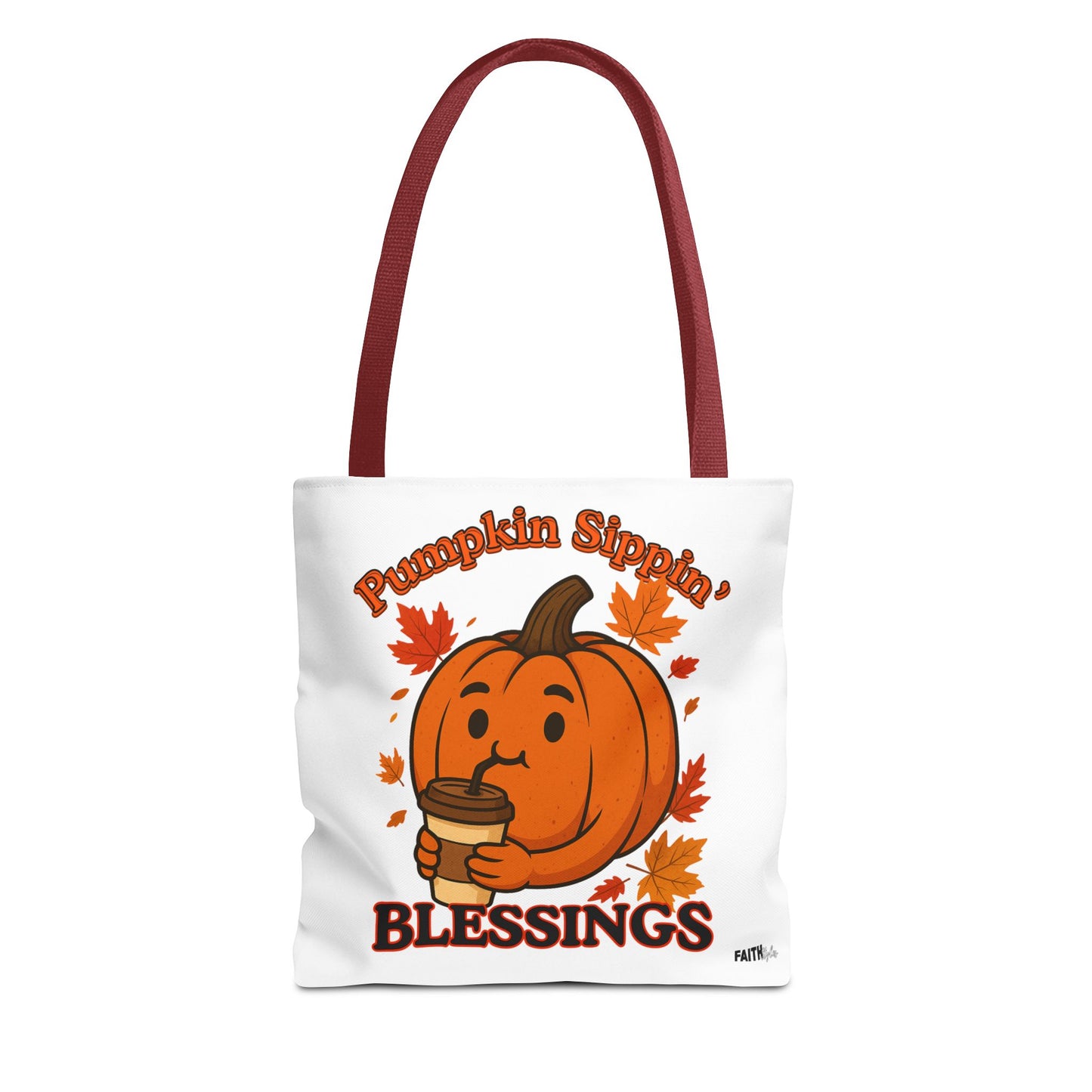 FaithStyles Autumn Pumpkin Blessings Tote Bag | Fall Bag, Cute Tote, Gift for Her, Thanksgiving, Coffee Lovers, Halloween Decor