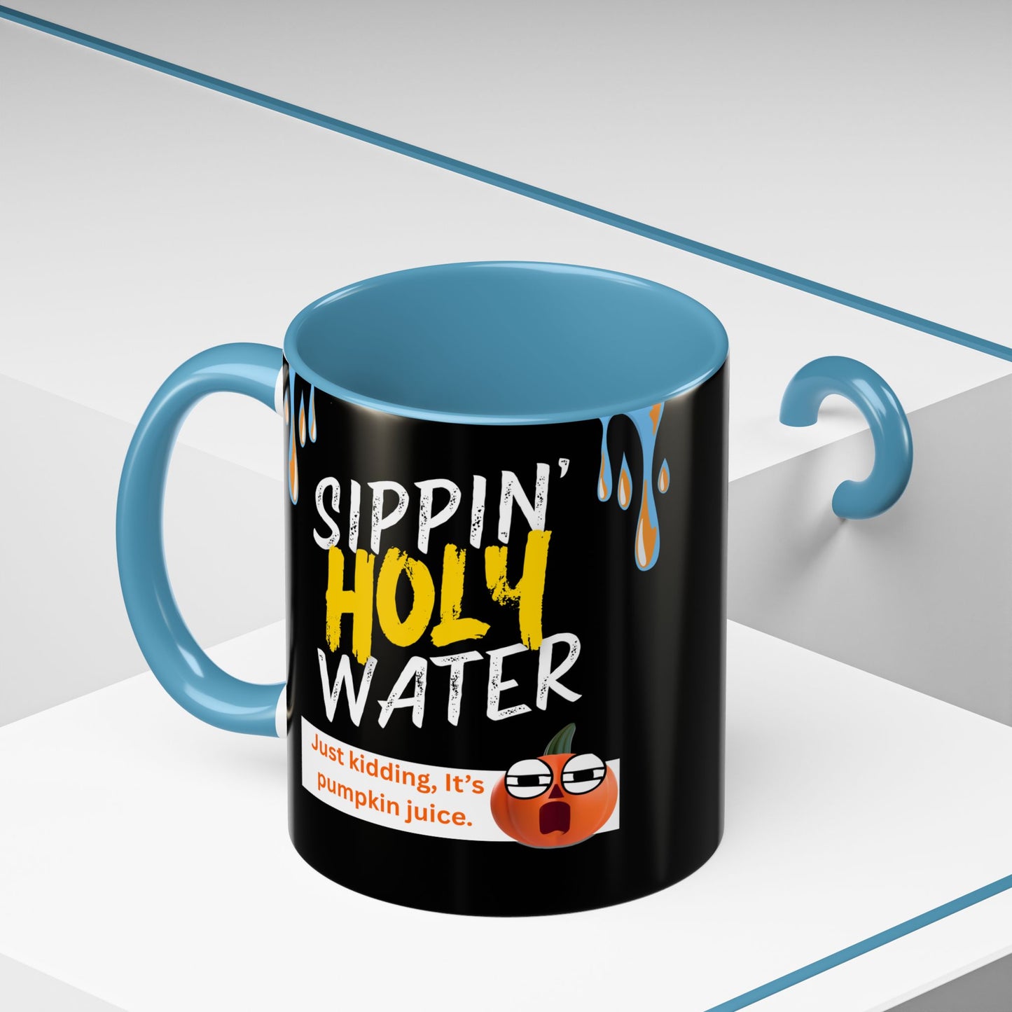 Sippin' Holy Water Coffee Mug, Funny Pumpkin Juice Mug, Halloween Coffee Cup, Unique Gift for Fall, Cute Office Mug, Quirky Kitchenware
