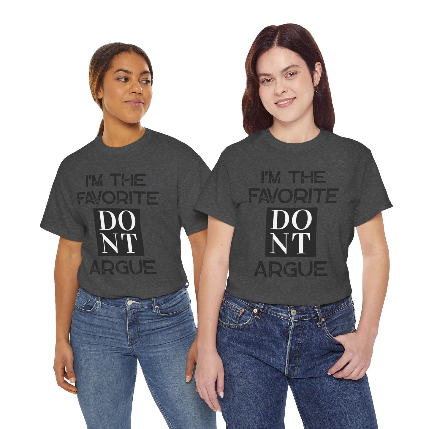 I'm the Favorite Unisex Heavy Cotton Tee, Funny Tee Shirt for Friends, Family Gift, Humor Top, Casual Wear, Birthday Gift, Everyday Comfort