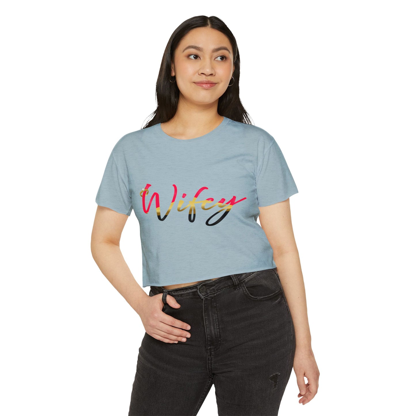 Women's Festival Crop Top, Cute Wifey Top, Summer Crop Shirt, Boho Style Tee, Trendy Women's Apparel, Festival Outfit