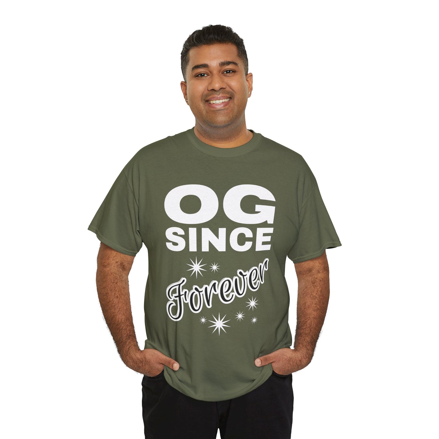 Grandpa Heavy Cotton Tee - OG Since Forever, Casual Tee, Trendy Graphic Shirt, Gift for Friends, Streetwear Fashion