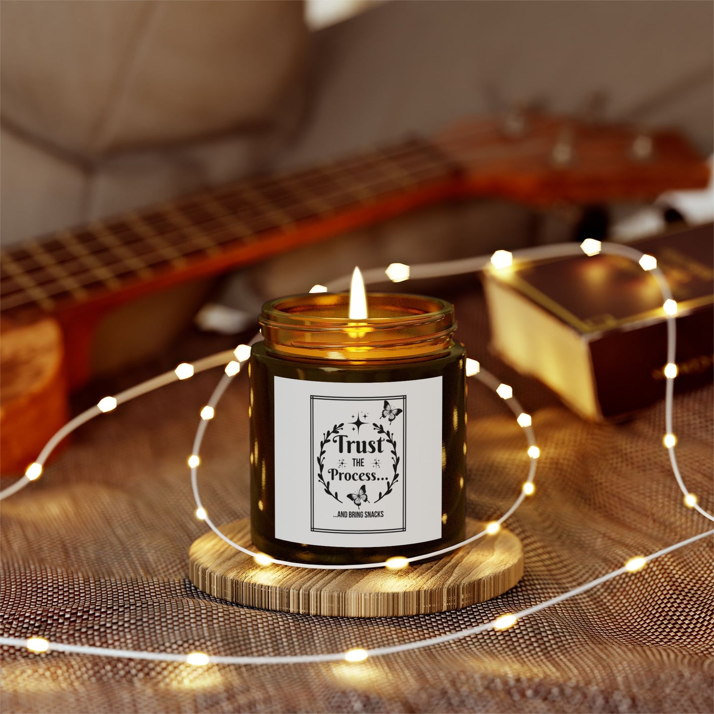 "TRUST THE PROCESS" Scented Candles, Coconut Apricot Wax (4oz, 9oz)