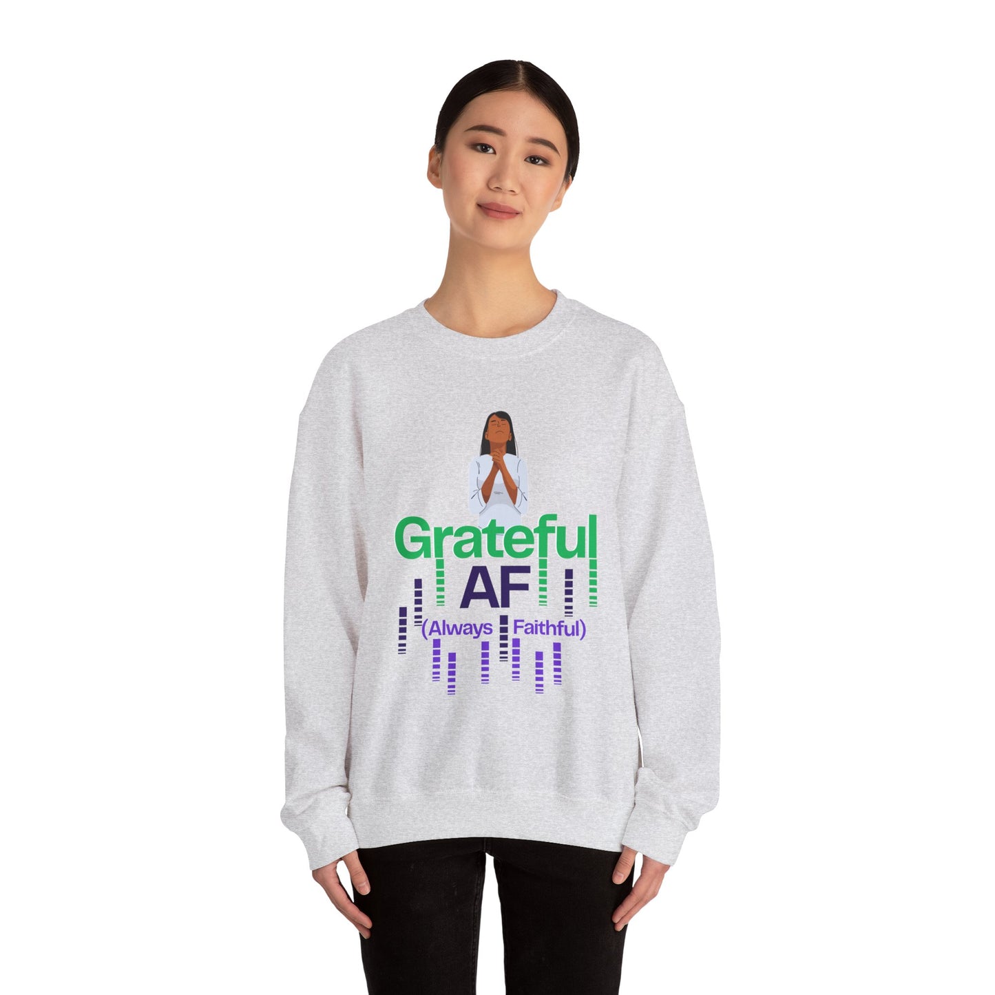 Women Grateful AF Crewneck Sweatshirt | Cozy Unisex Pullover for Thanksgiving, Gifts, and Everyday Wear