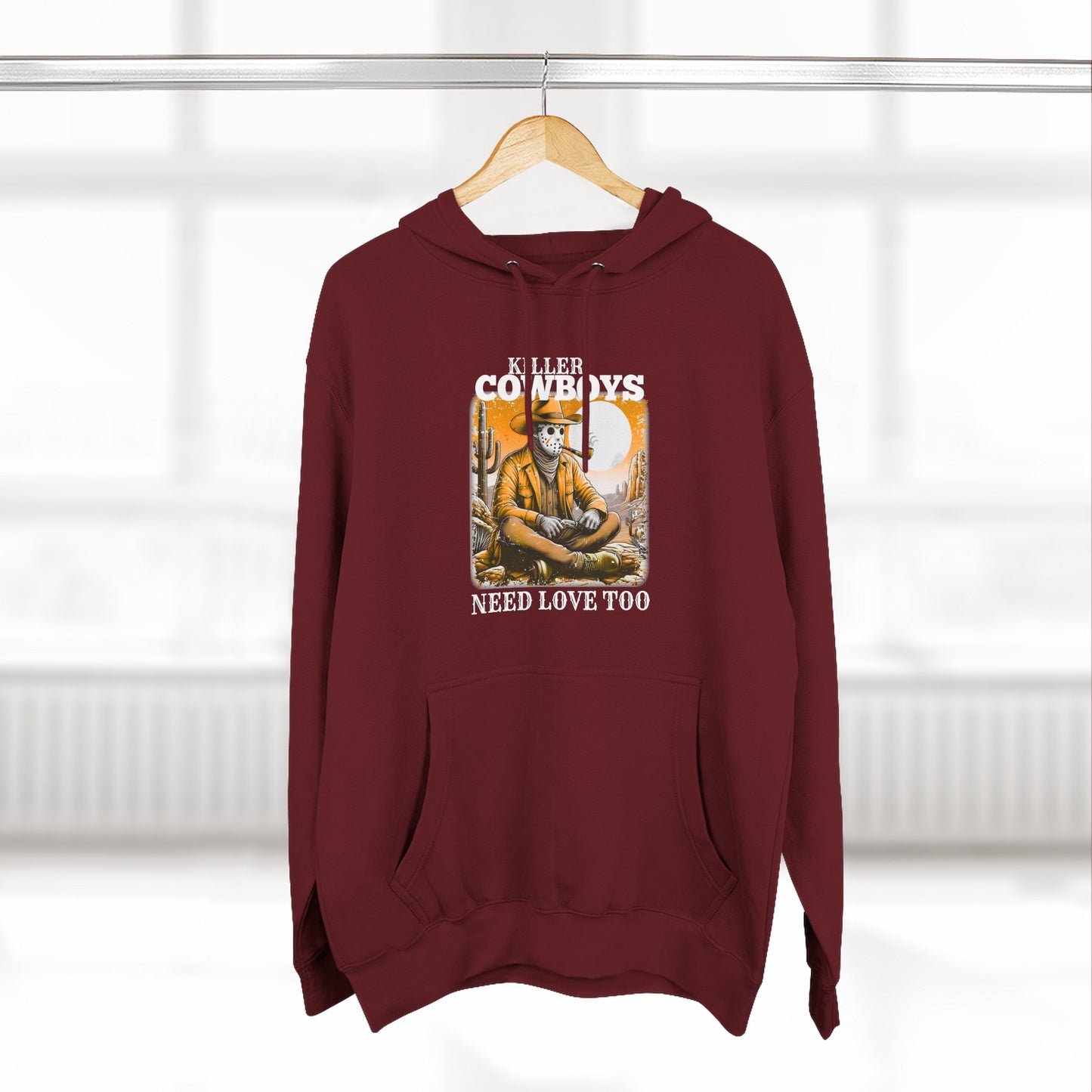 Three-Panel Fleece Hoodie-Front & Back Images