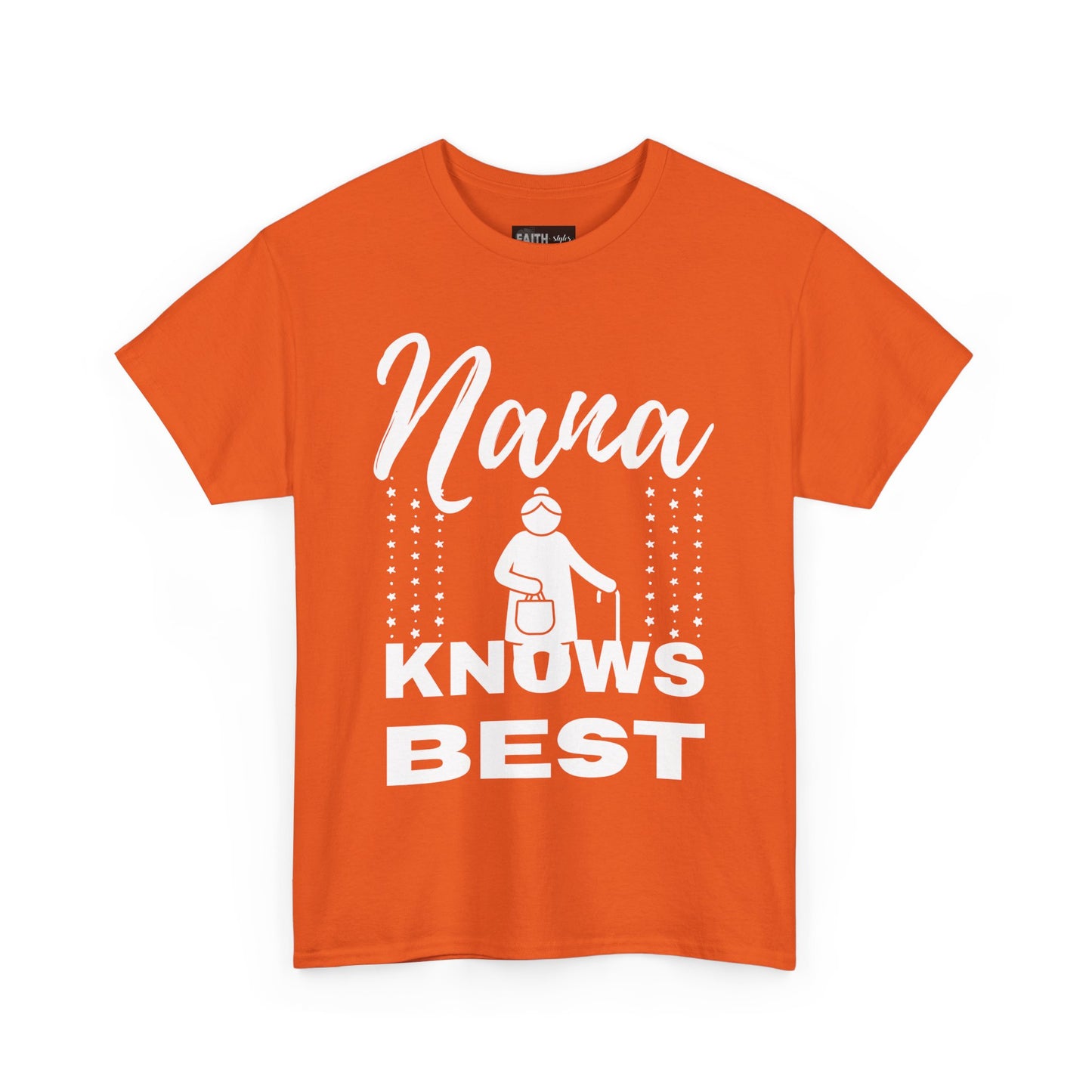 Unisex Heavy Cotton Tee - Nana Knows Best, Gift for Grandma, Family Reunion, Mother's Day, Casual Everyday Wear