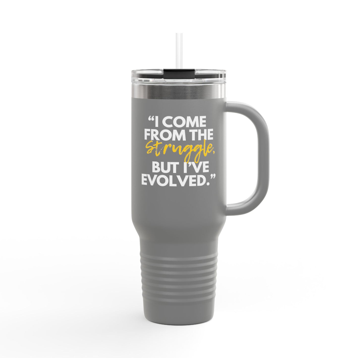 Inspirational Insulated Travel Mug, Motivational Coffee Tumbler, Evolved Journey Mug, Perfect for Gifts, Travel, and Daily Use