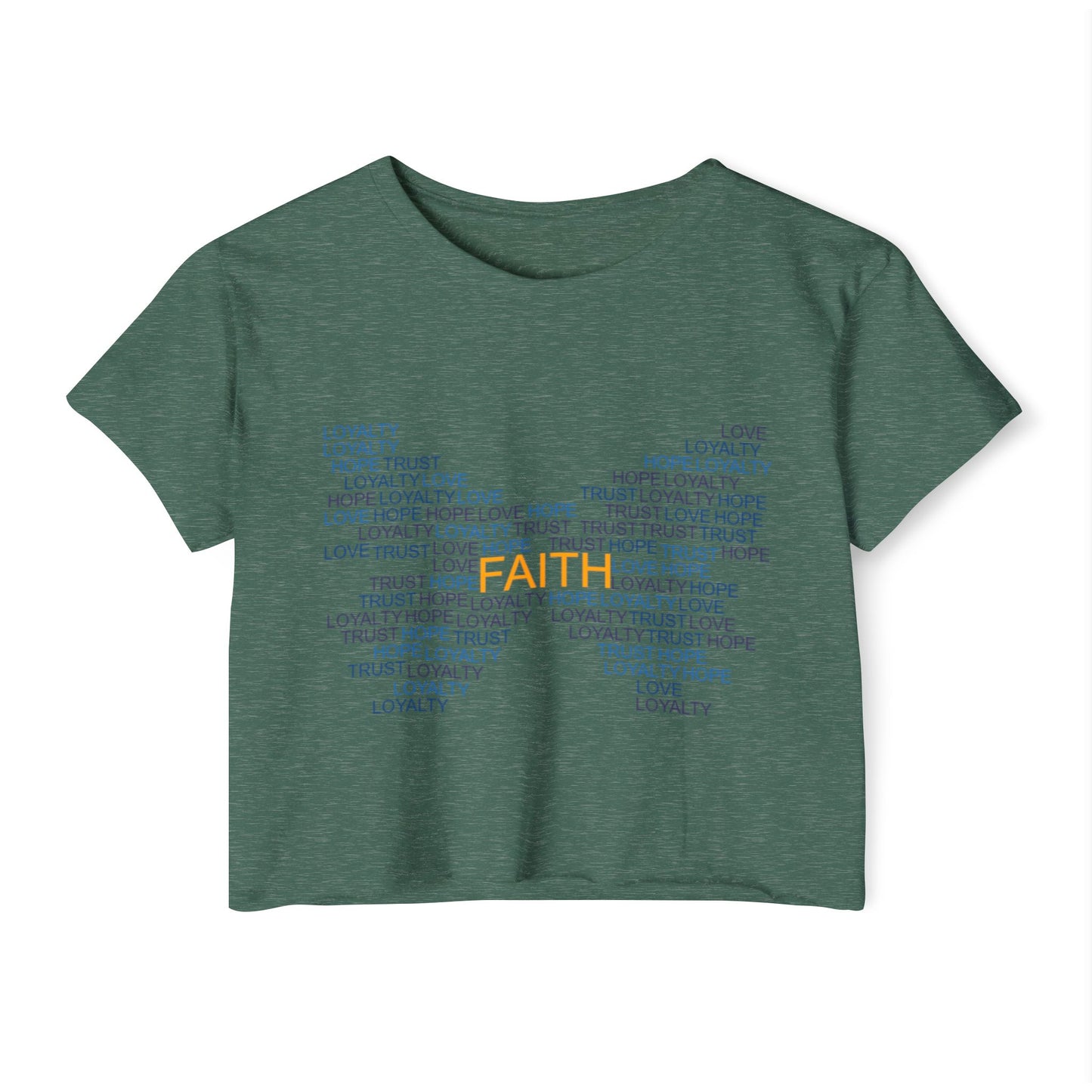 Women's Festival Crop Top with Faith Design, Boho Style Tee, Summer Festival Top, Inspirational Apparel, Gift for Her