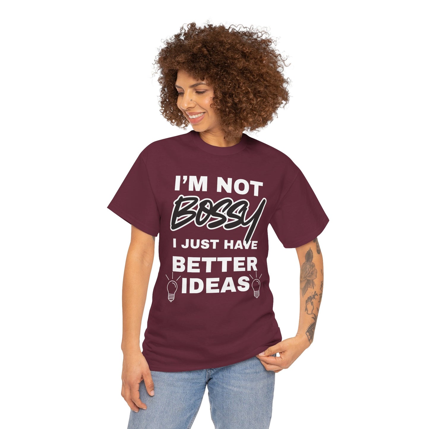 Funny Unisex Heavy Cotton Tee - I'm Not Bossy, Gift for Her, Empowerment Shirt, Casual Wear, Friendship Gift, Birthday Present