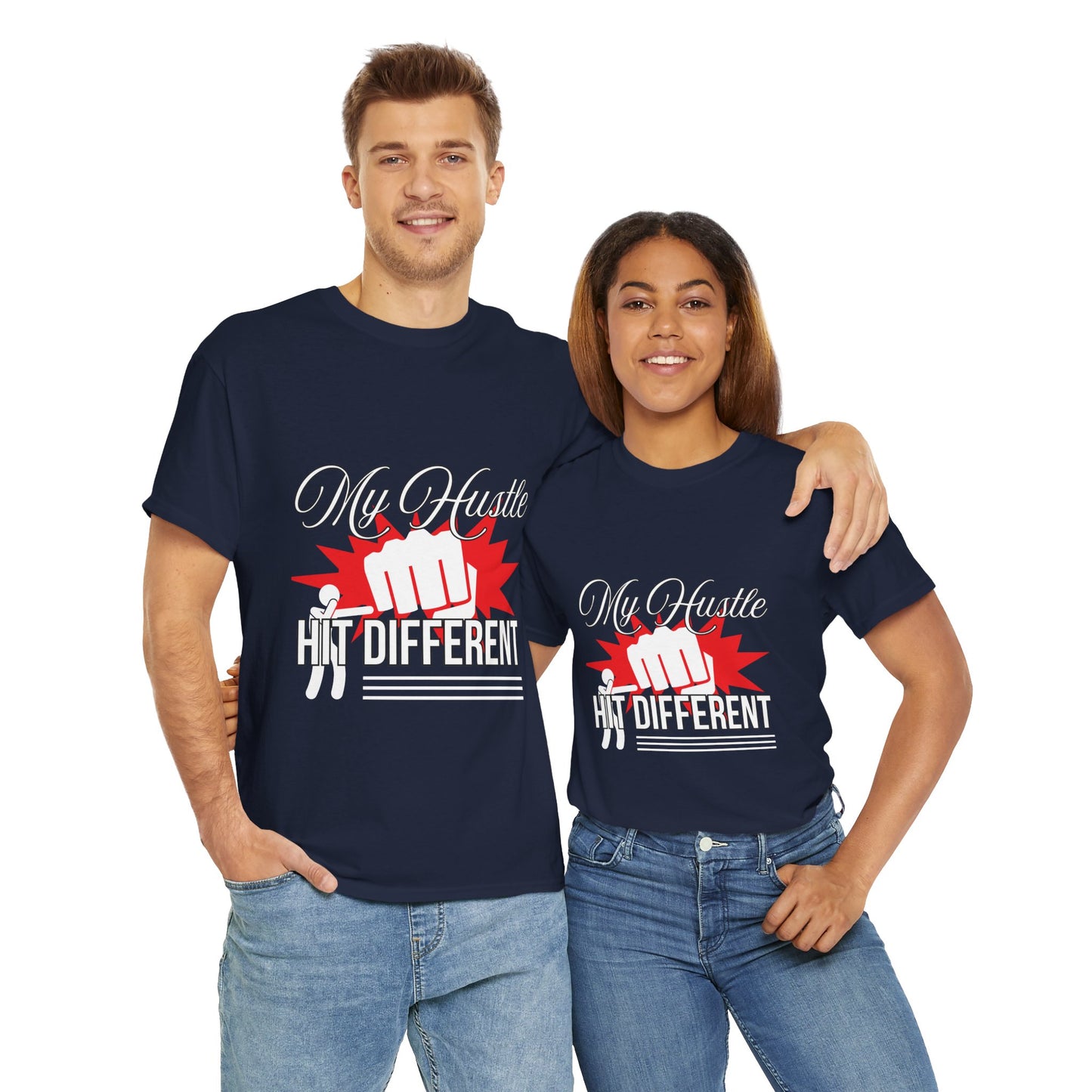 My Hustle Hits Different Cotton Tee, Motivational T-Shirt, Unisex Casual Wear, Gift for Entrepreneurs, Hustle Culture Apparel, Workout Shirt