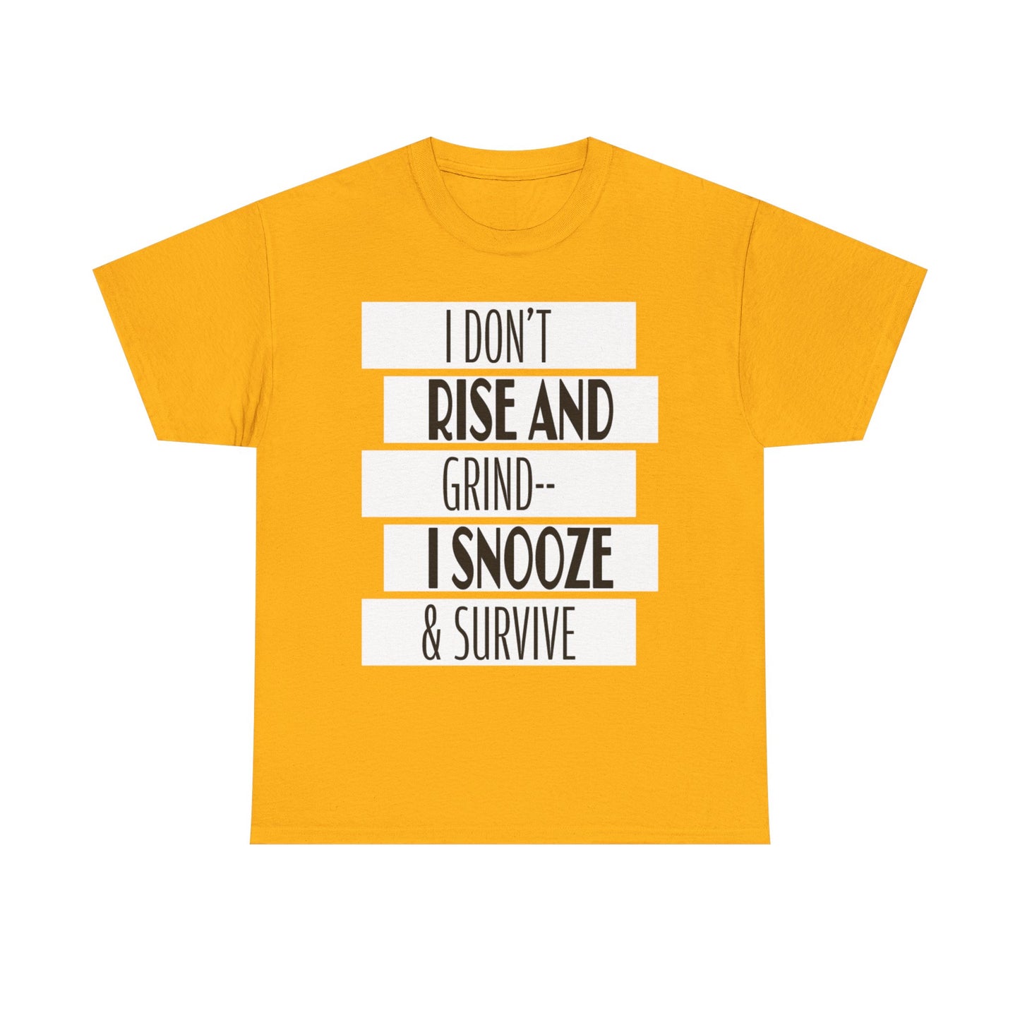 Funny Snooze Survival Tee for Lazy Days, Male's Cotton T-Shirt, Gift for Coffee Lovers, Sleepyhead Apparel, Relaxed Lifestyle Top