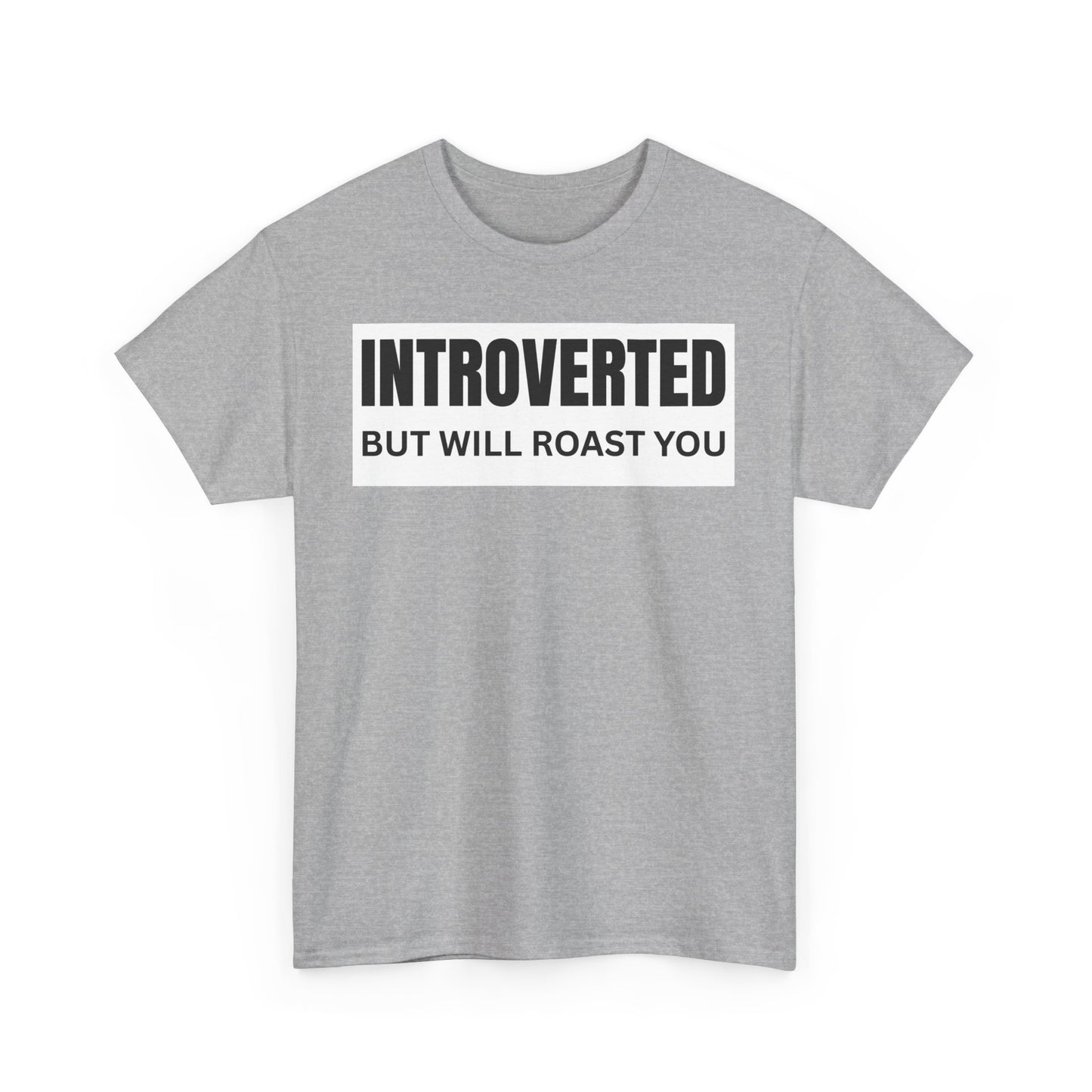 Introverted Roast Tee, Funny Graphic T-Shirt, Male Cotton Tee, Gift for Introverts, Casual Wear