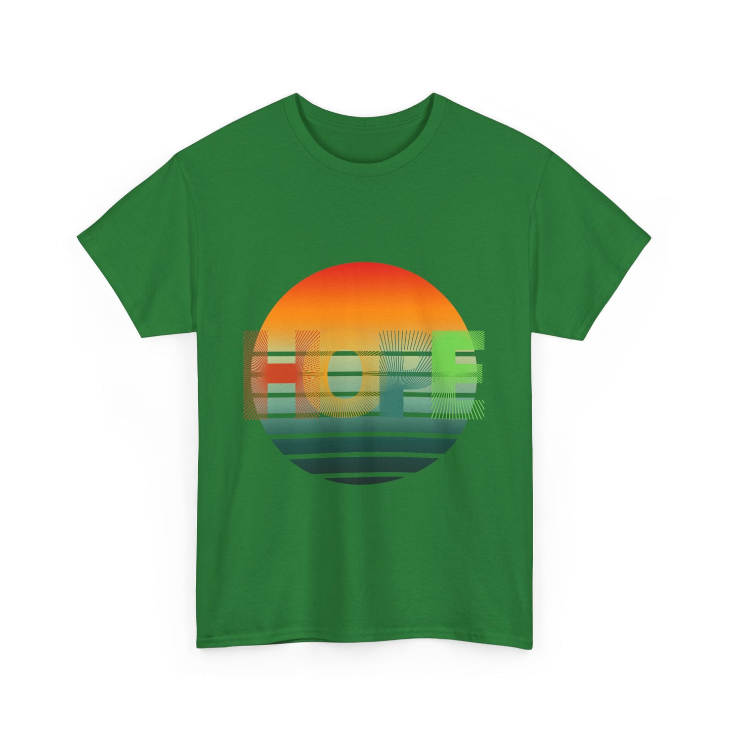 "HOPE" Sunset Vibes Unisex Cotton Tee, Summer T-Shirt, Gift for Him/Her, Casual Wear, Beach Day Outfit, Eco-Friendly Fashion
