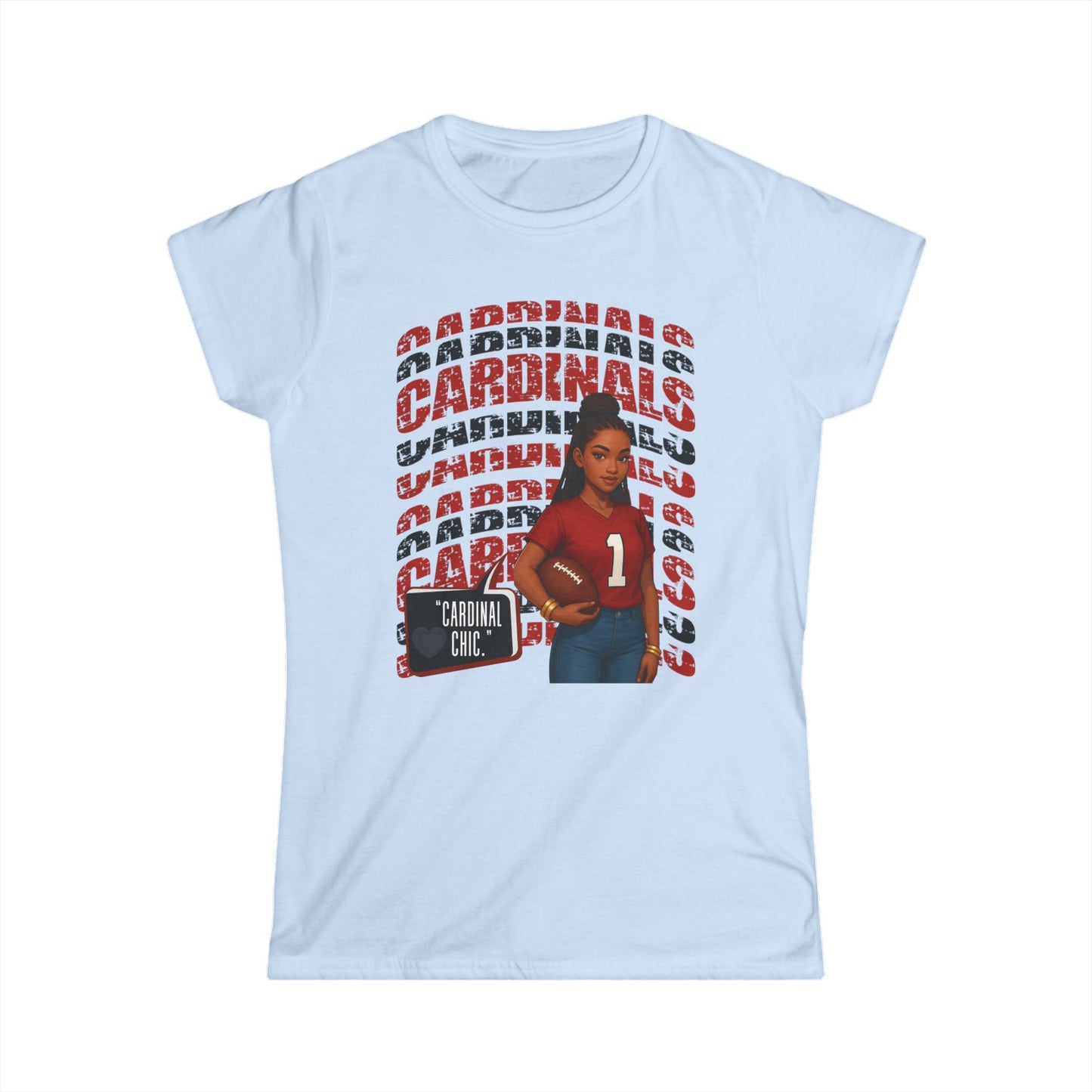 Cardinals Women's Softstyle Tee - Cheerful Sportswear, Gift for Fans, Casual Outfit for Game Days, Birthday, Football Game, Team Spirit