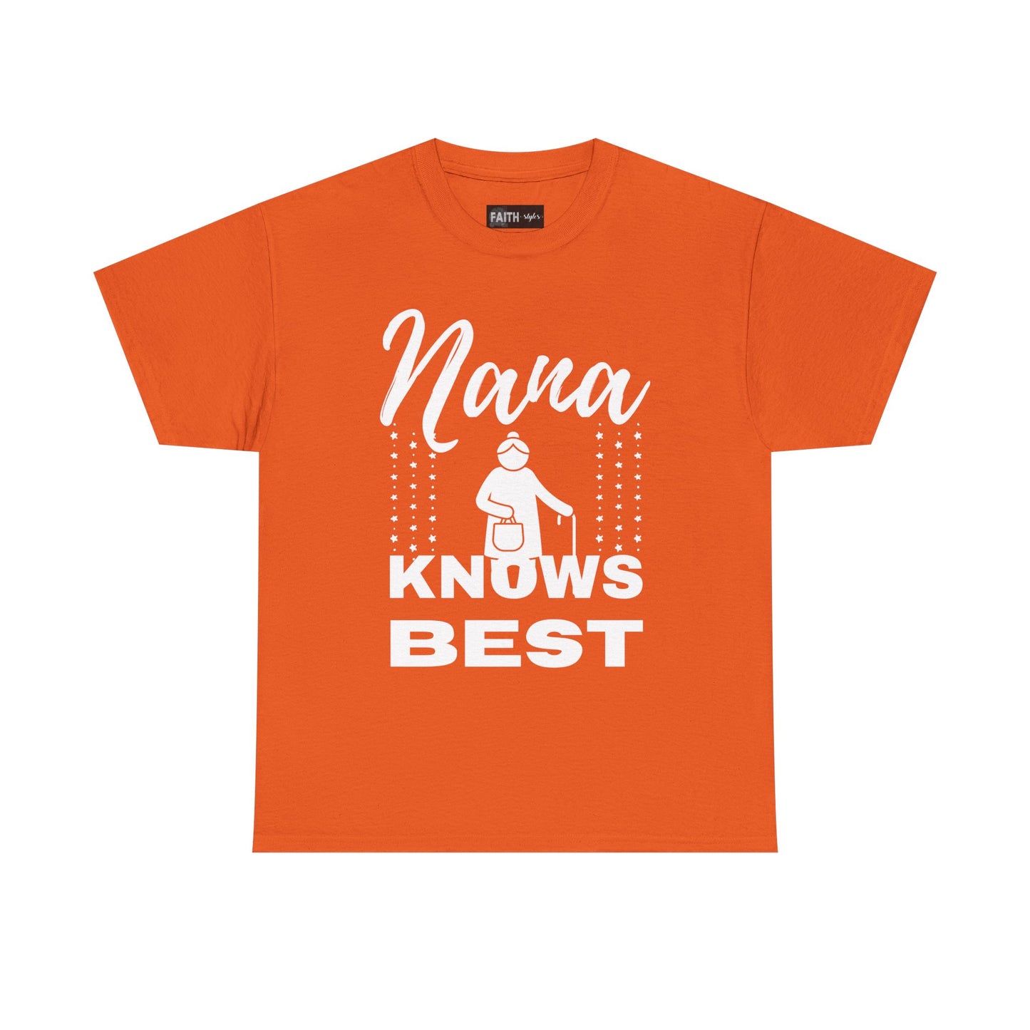 Unisex Heavy Cotton Tee - Nana Knows Best, Gift for Grandma, Family Reunion, Mother's Day, Casual Everyday Wear